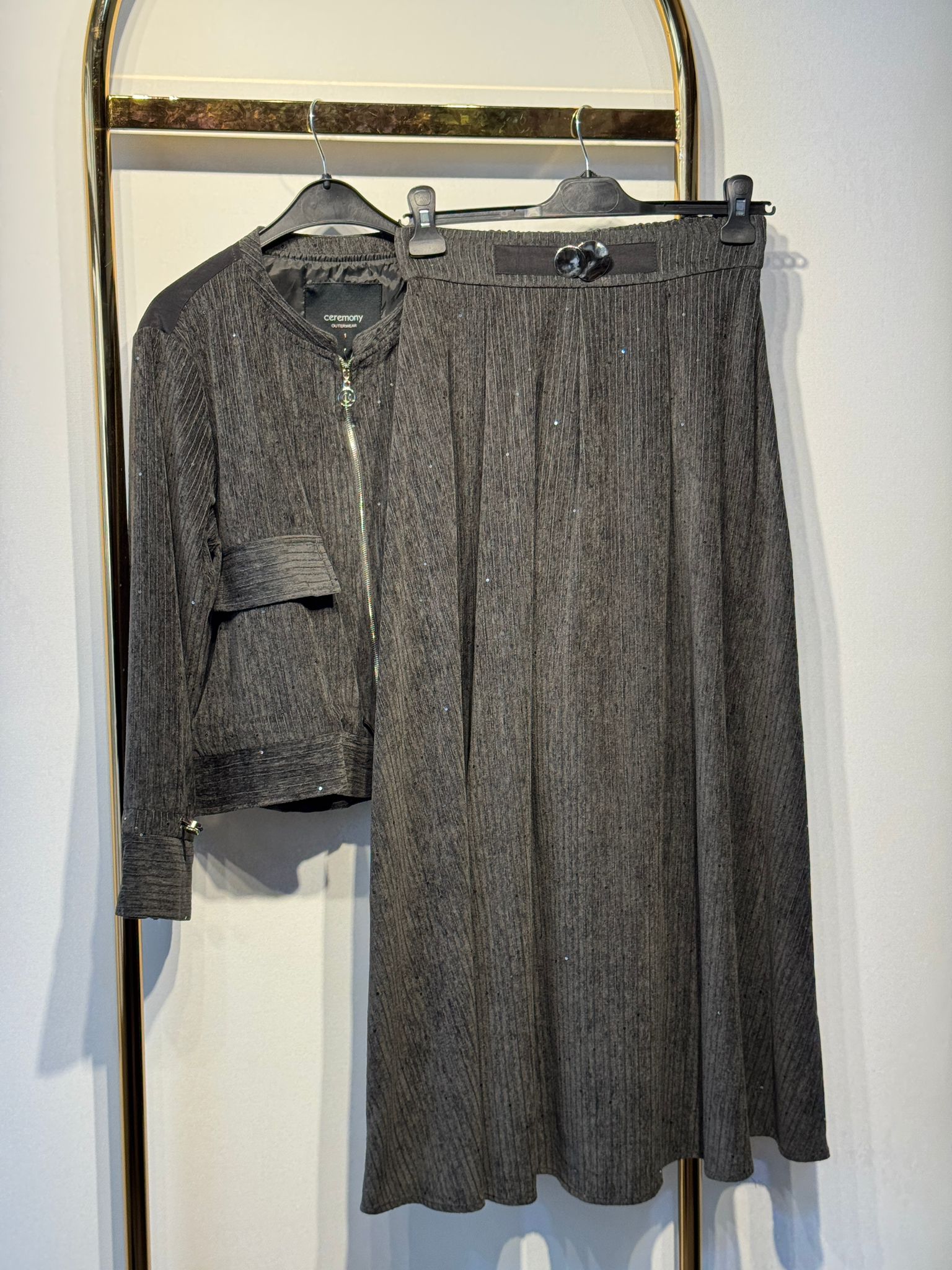 CEREMONY Pullu Beli Lastikli Bolerolu Etekli Takım