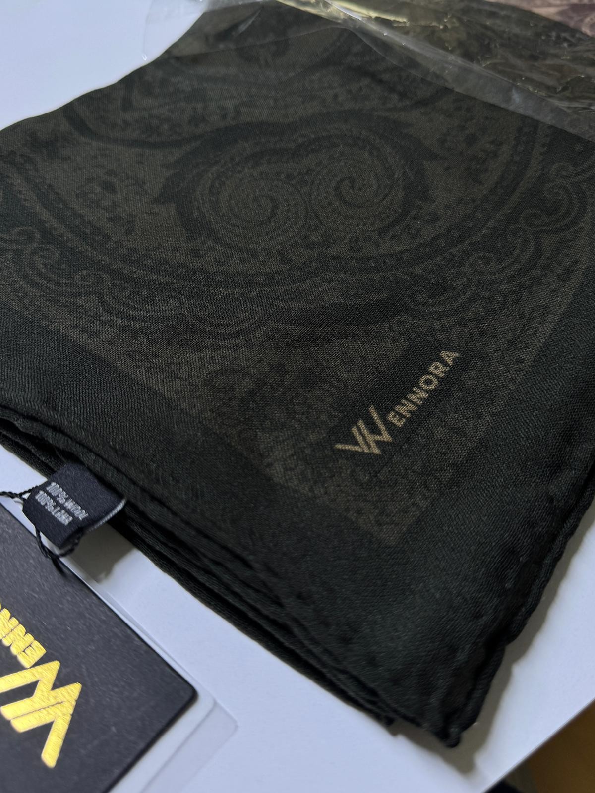 WENNORA Wool Grace Etnik Desen Çift Renk Şal