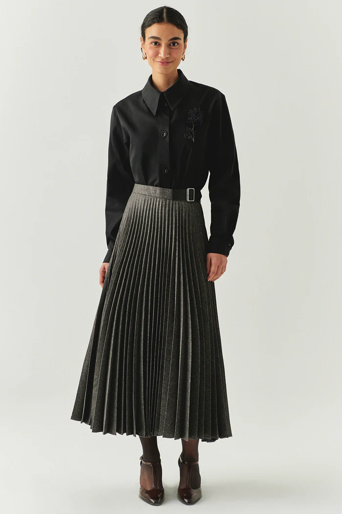 EXQUİSE Kumaş Düğmeli Rahat Malayah Gömlek