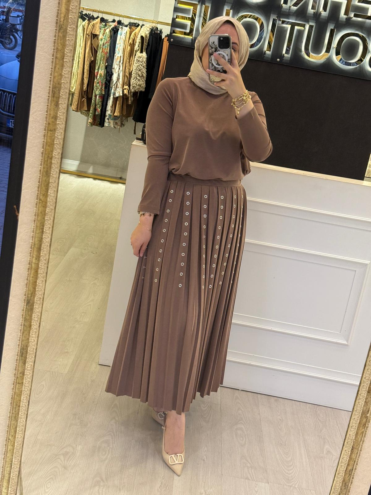 LİSSMORE Zımba Detaylı Tunik Etek Takım