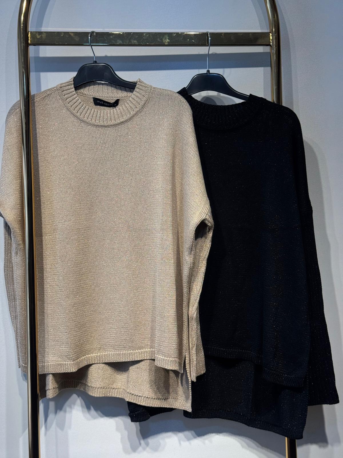 Sİ Design my8 4124 Gold İplik Detaylı Kazak