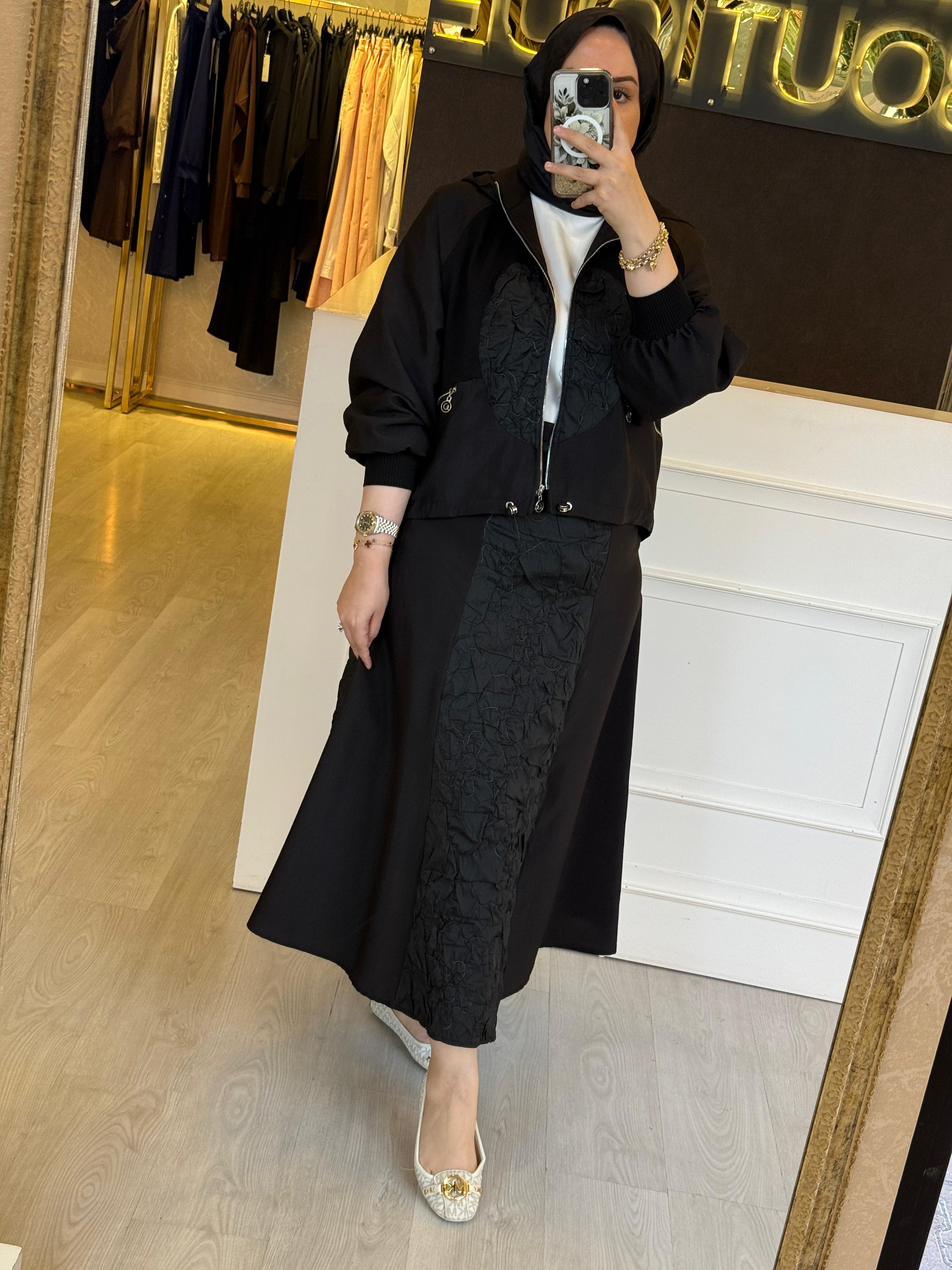 CEREMONY Önü ve Cepleri Fermuar Detaylı Ceketli Etekli Star Takım