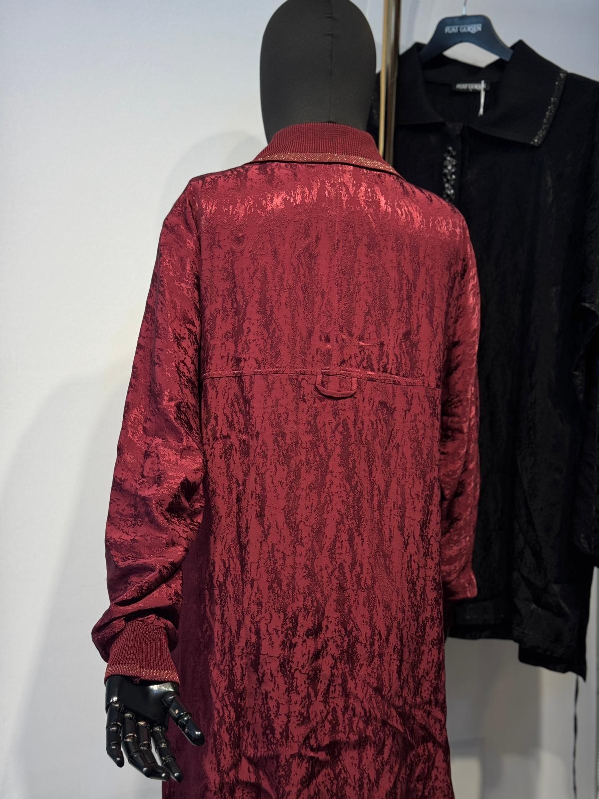 FUAT GÜRSEN Desenli Kumaş Triko Yaka Rahat Tunik