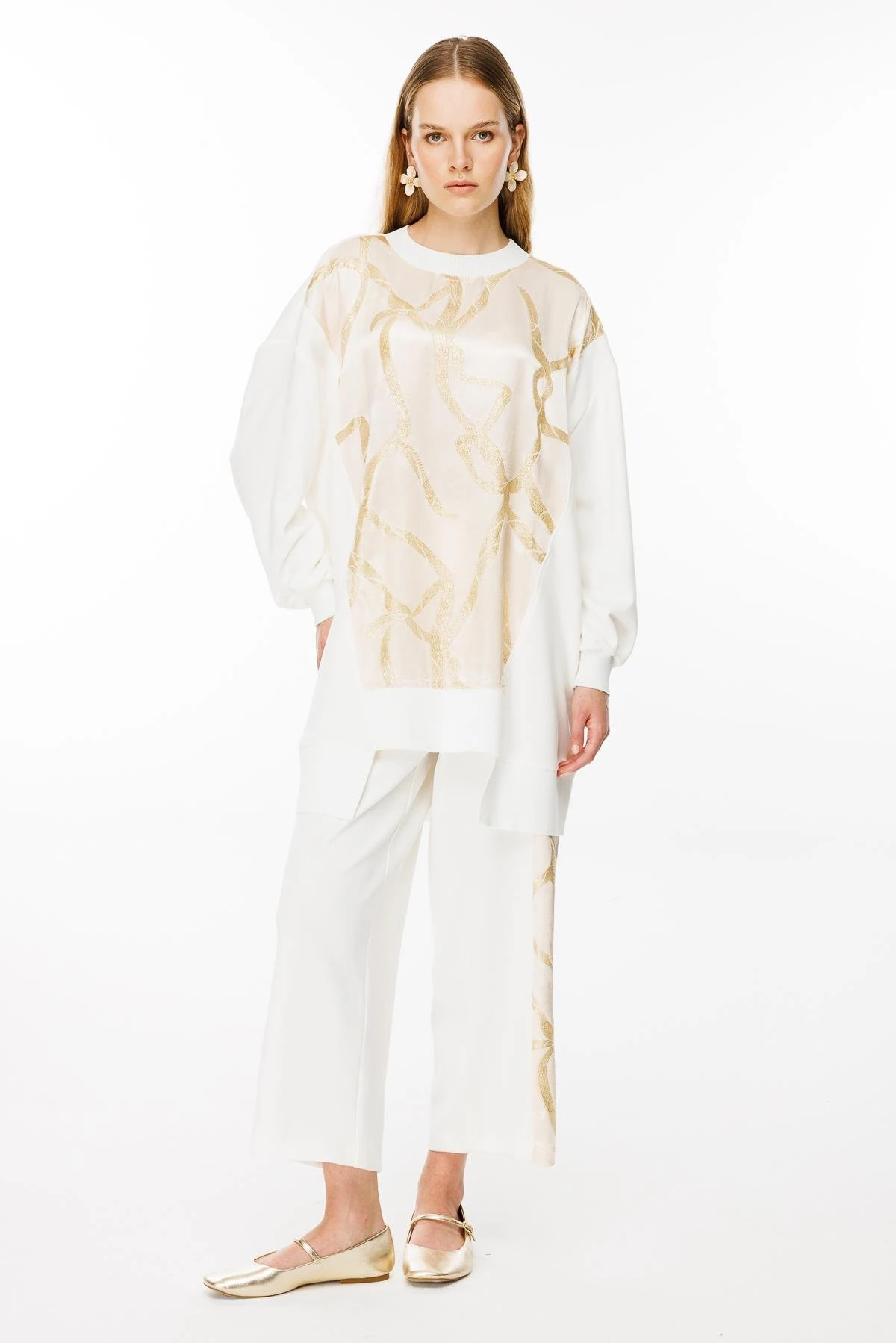 GHİSA RİBANA DETAY TUNİK PANTOLON TAKIM