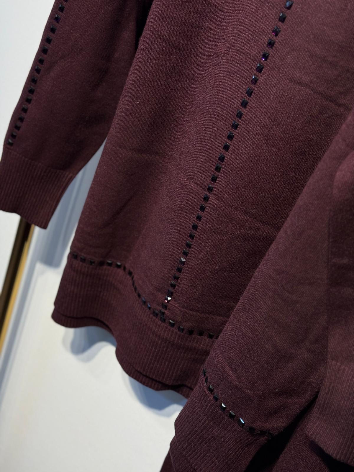 FUAT GÜRSEN Yanları Taş İşlemeli Merserize Rahat Tunik Pantolon Takım