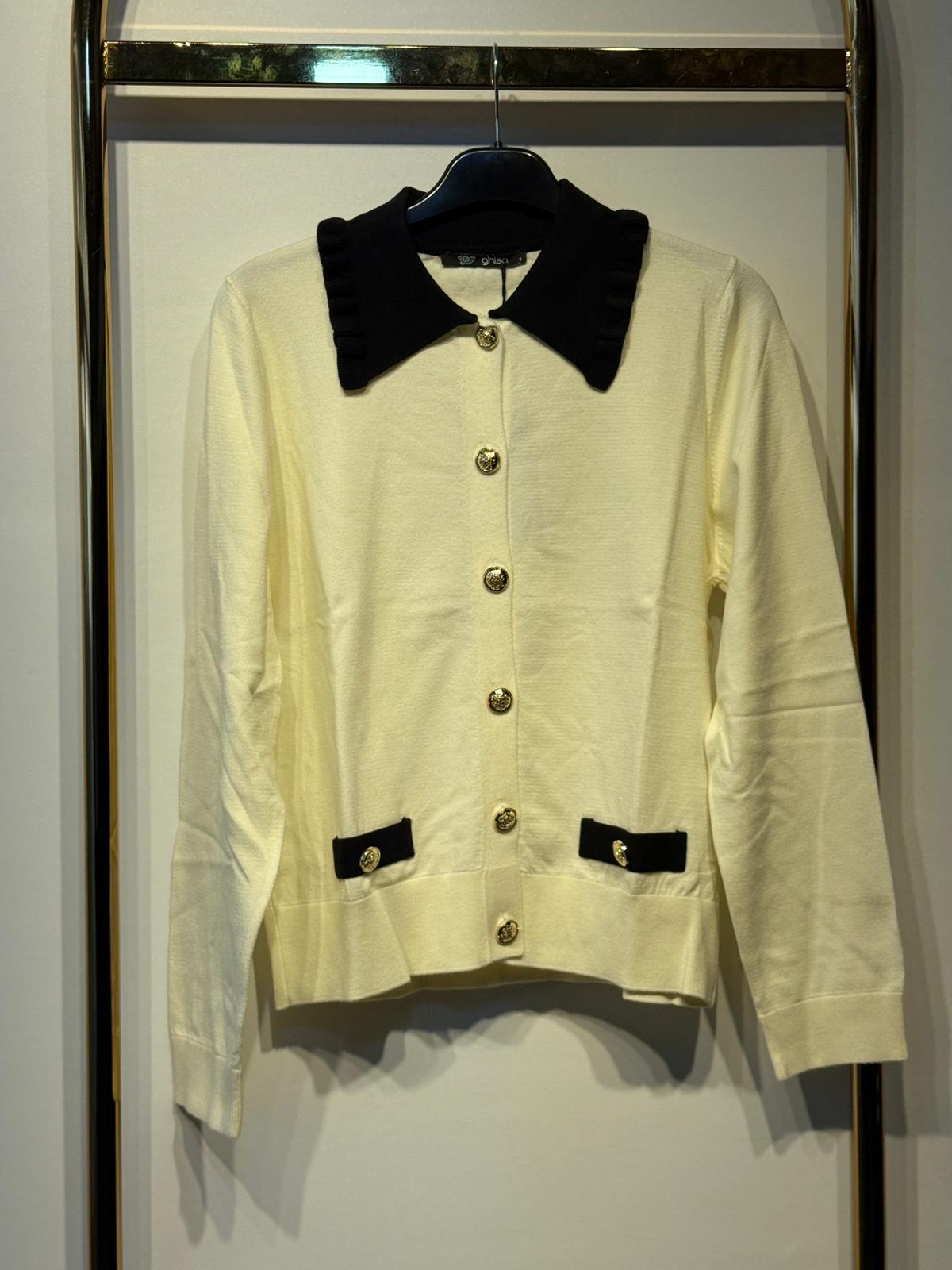 GHİSA Gold Düğmeli Yaka Detaylı Merserize Hırka