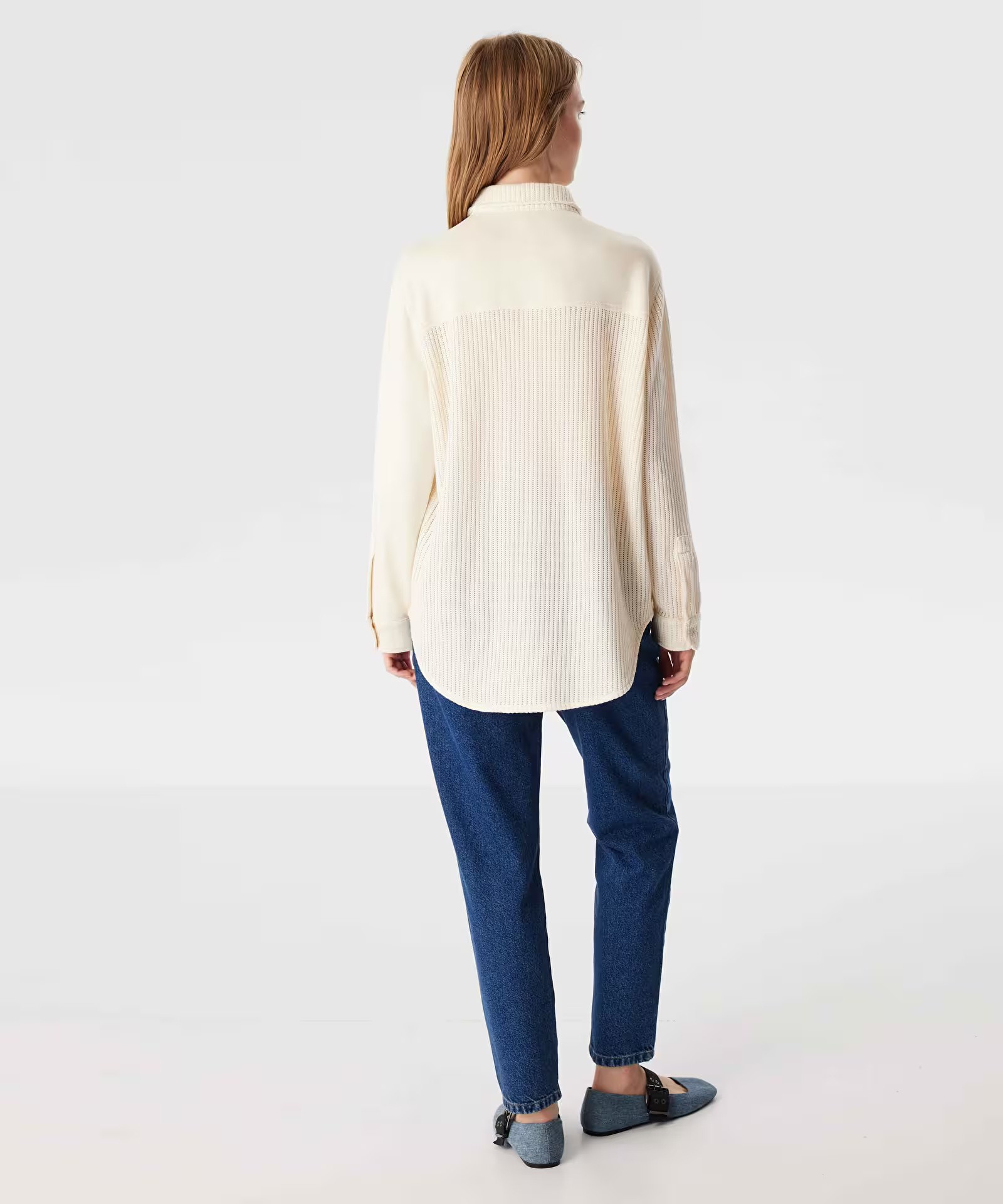 TWİST TRİKO MIX OVERSIZE GÖMLEK