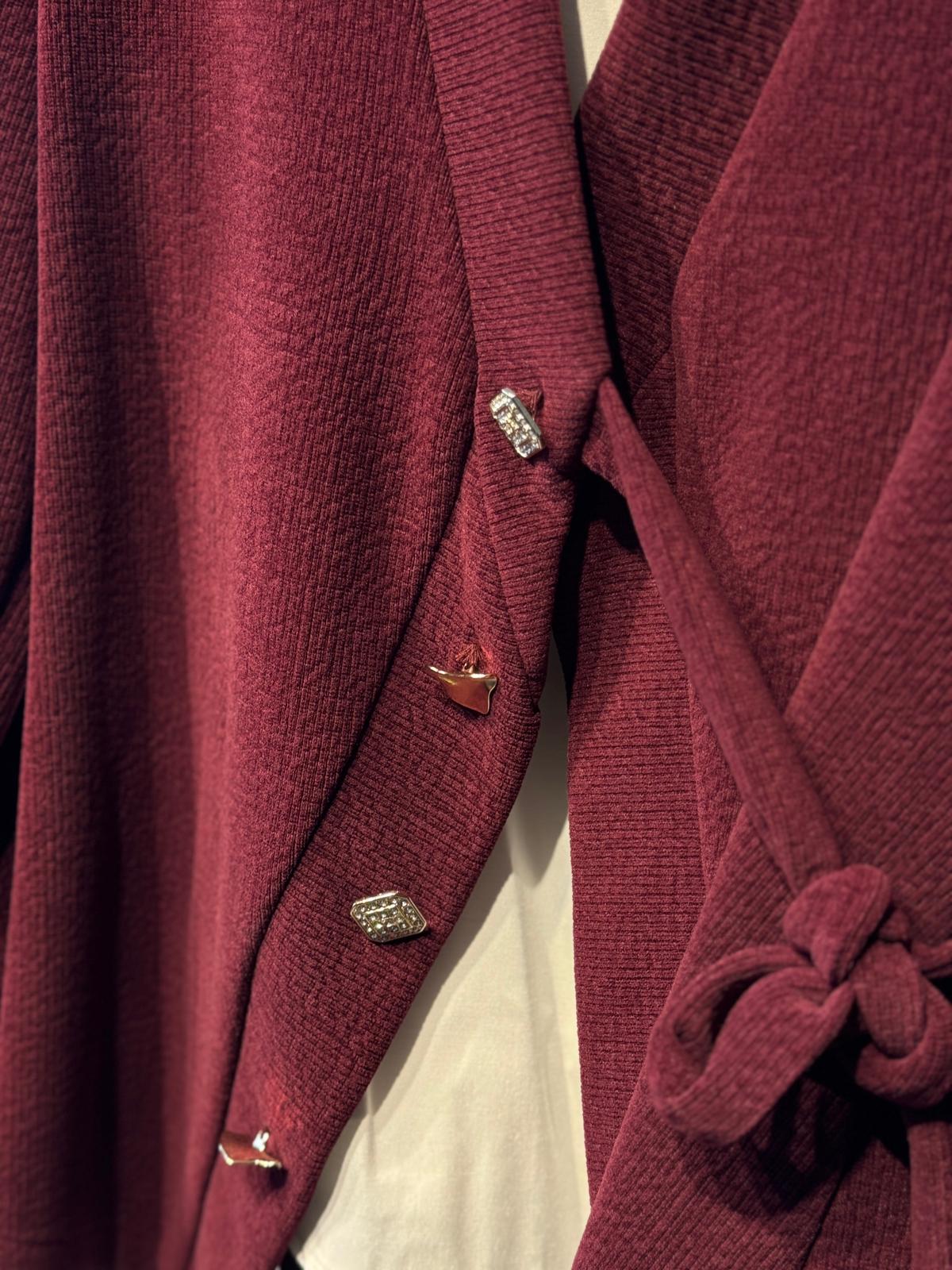 FUAT GÜRSEN Matmazel Gömlek - Triko Gold/Pırlanta Düğmeli Hırka İkili Takım