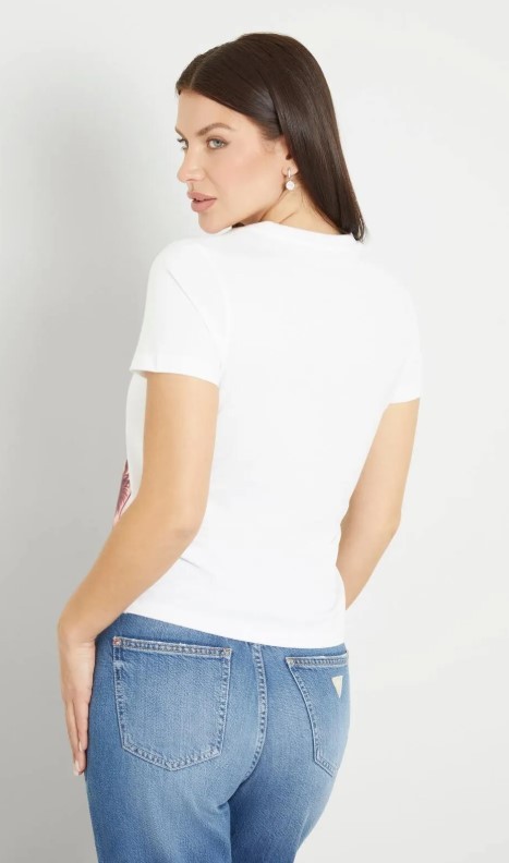 GUESS Bisiklet Yaka Baskı Detaylı Tshirt