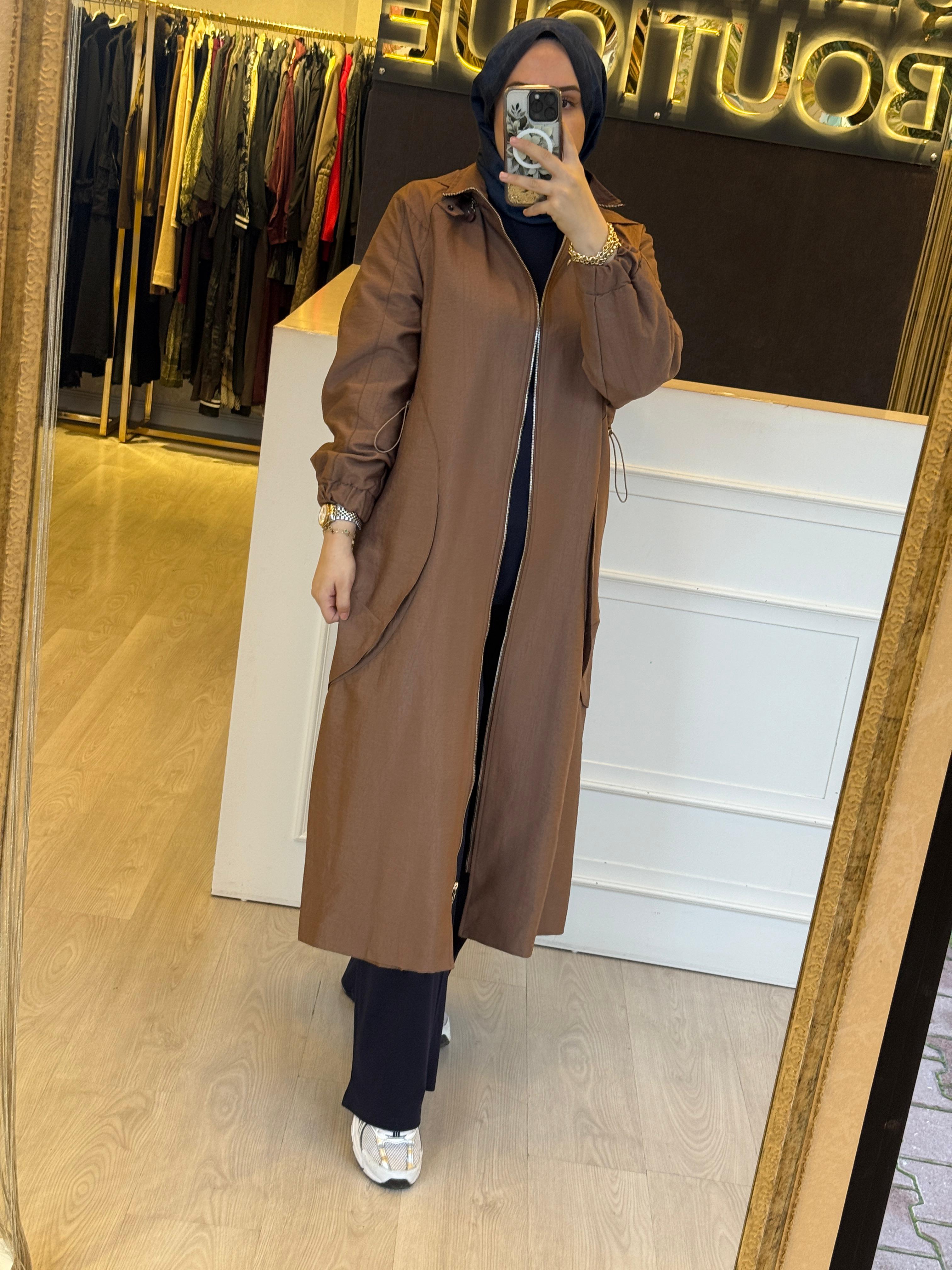 CEREMONY Yanları Allerli Kapşonlu Trençkot