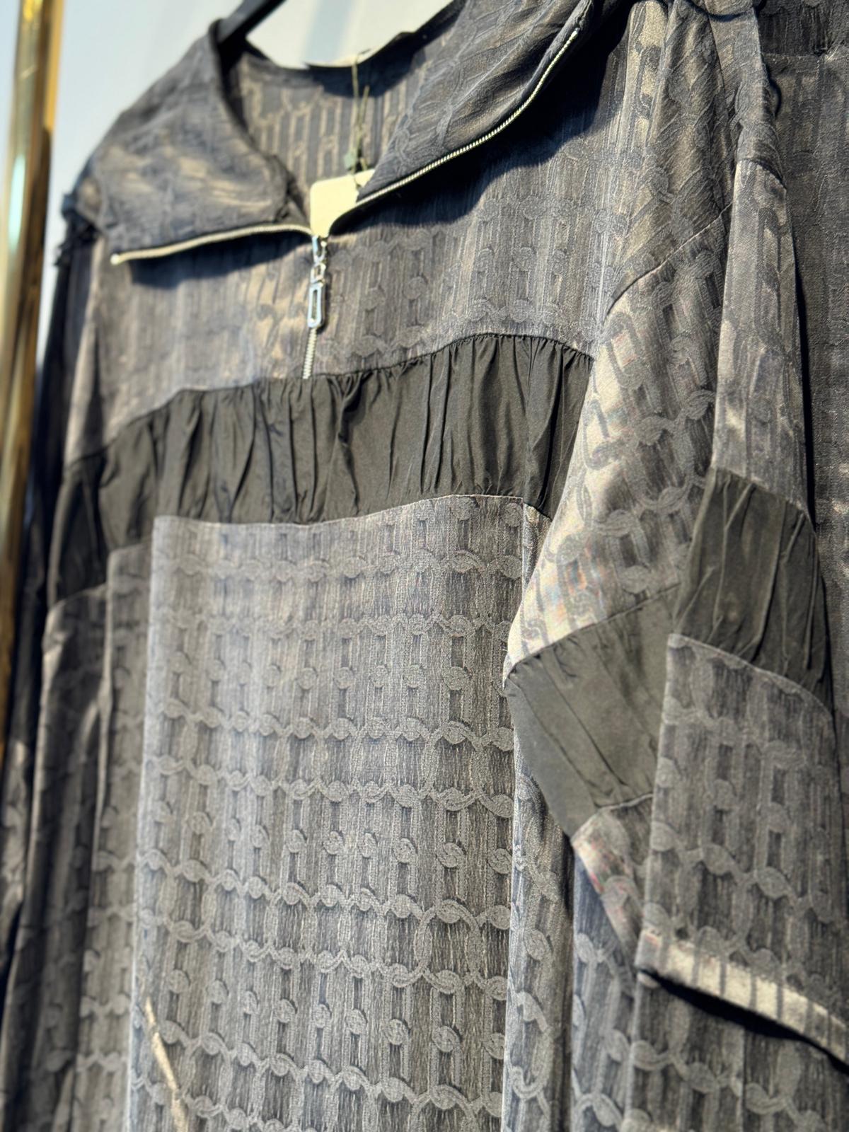 MİSSWHENCE 38034 Desenli İpek Cupra Kumaş Kapşonlu Sweat - Etek Tasarım Takım