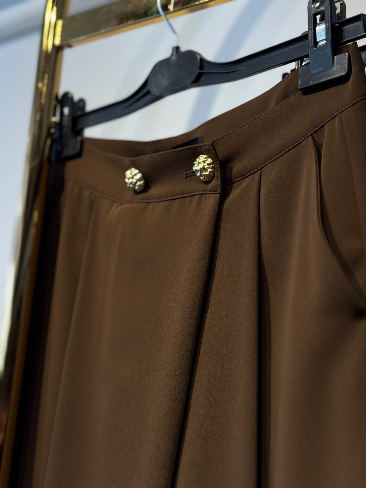 Sİ Design my8 2119 Gold Çift Düğmeli Kumaş Pantolon