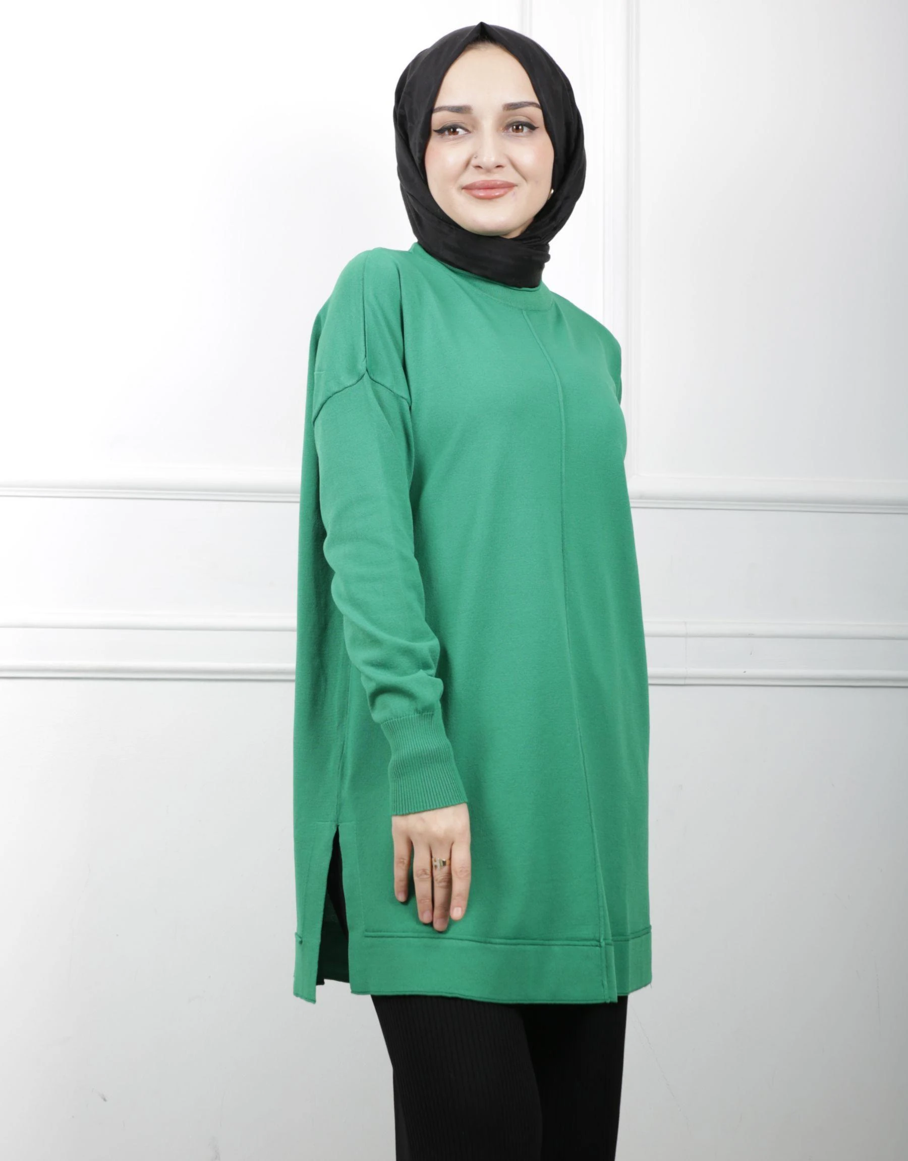 NUSS Dikiş Detaylı Merserize Tunik