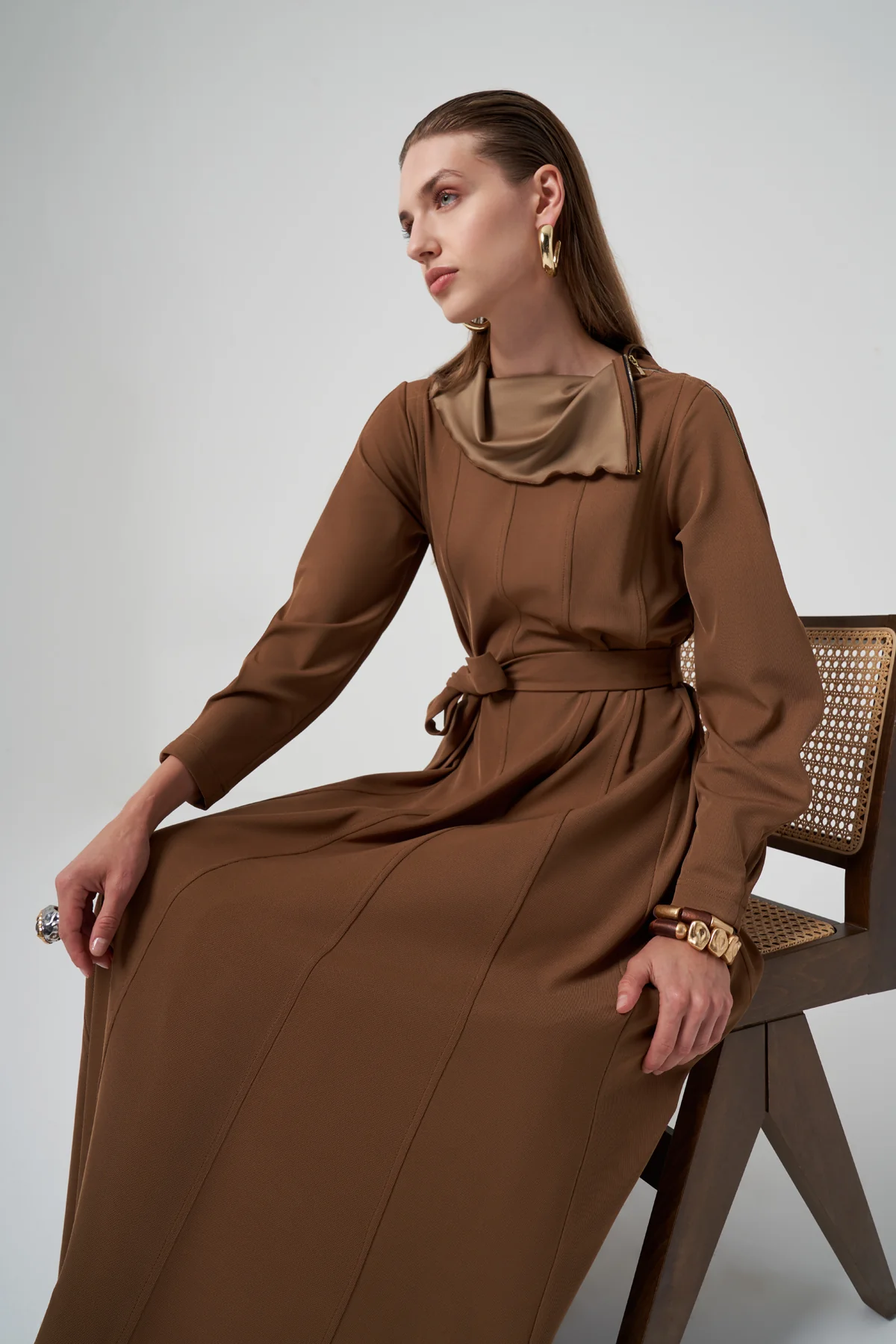 MİSSWHENCE 38803 Fermuar Detaylı Elbise