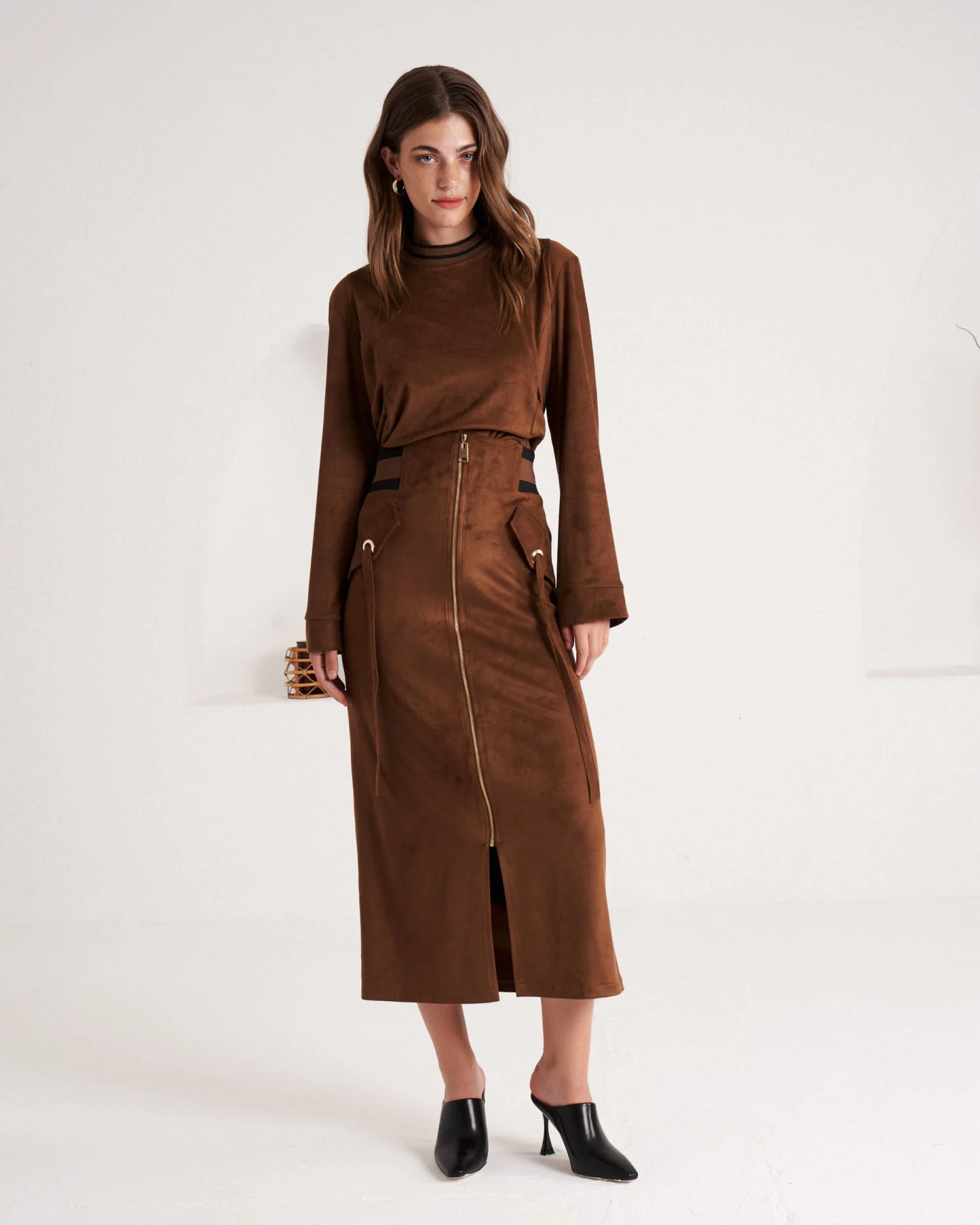 LİSA EXCLUSİVE Tunik - Etek Fermuar Detaylı Takım