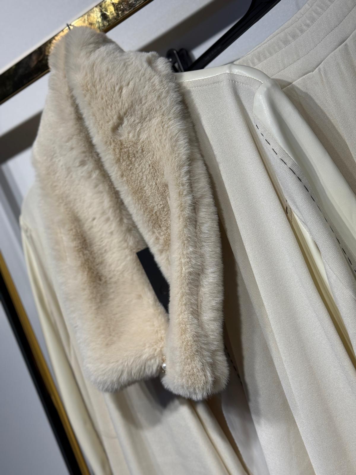 GHİSA Kürk Detaylı Deri Garnili Üçlü Takım