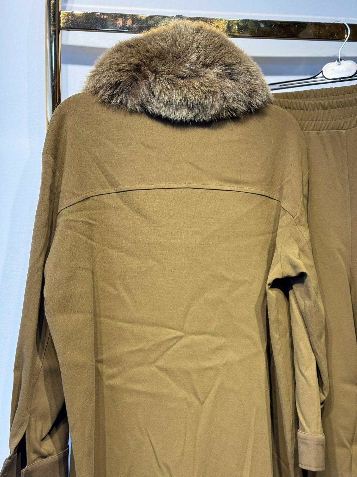 LİSA EXCLUSİVE Tasarım Düğmeli Örme Kumaş Kürk Detaylı Takım