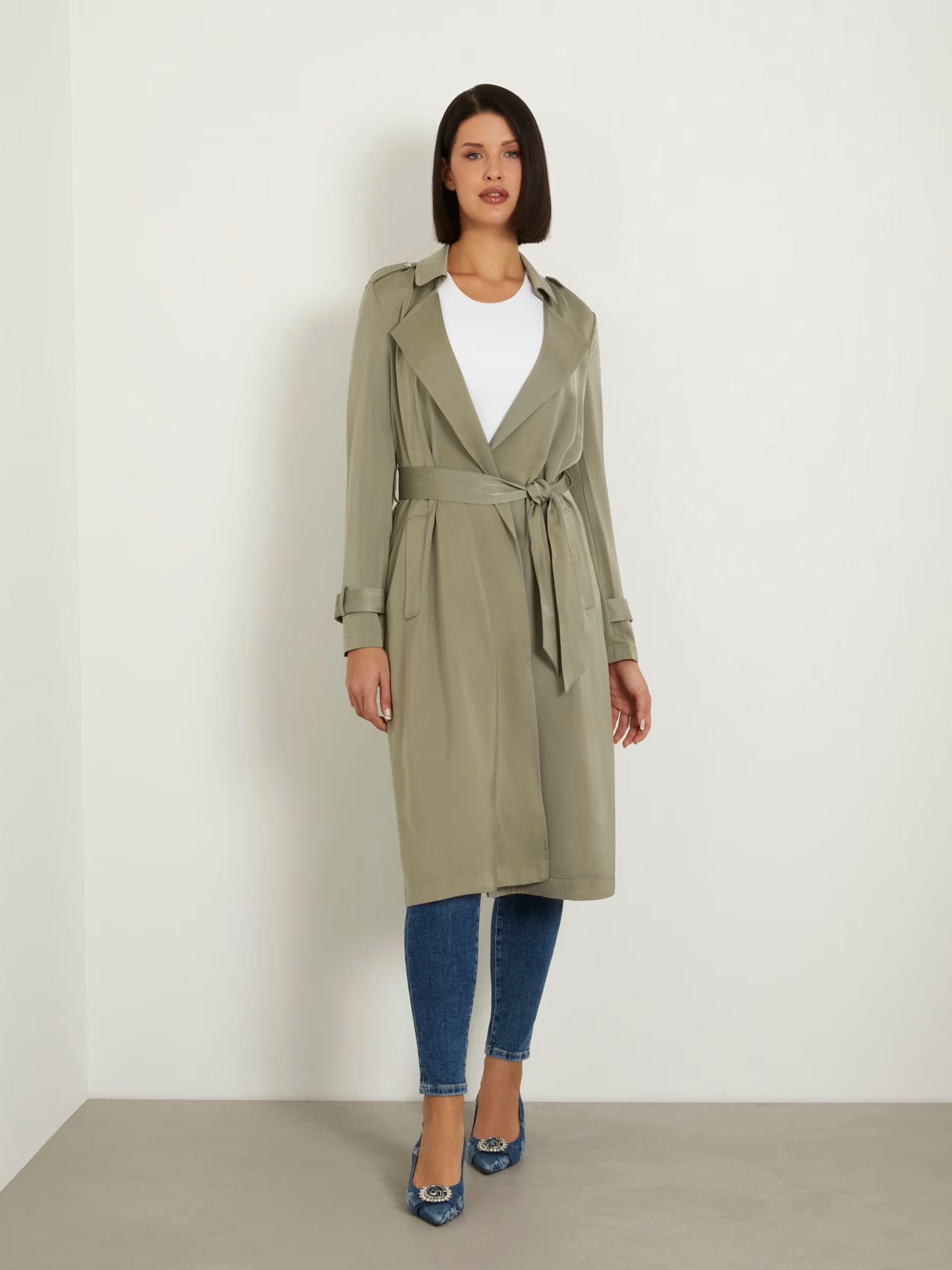 GUESS Saten klasik trençkot