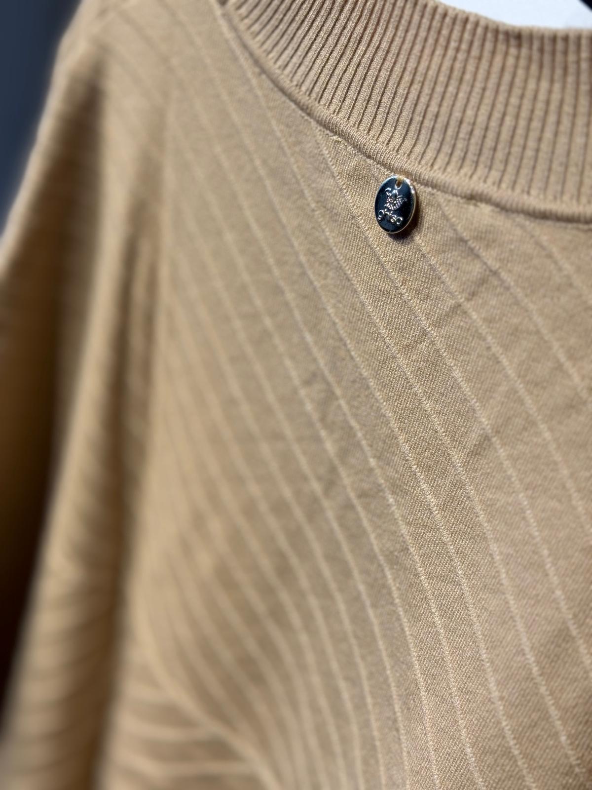 GHİSA Desenli Örme Balıkçı Yaka Merserize Tunik