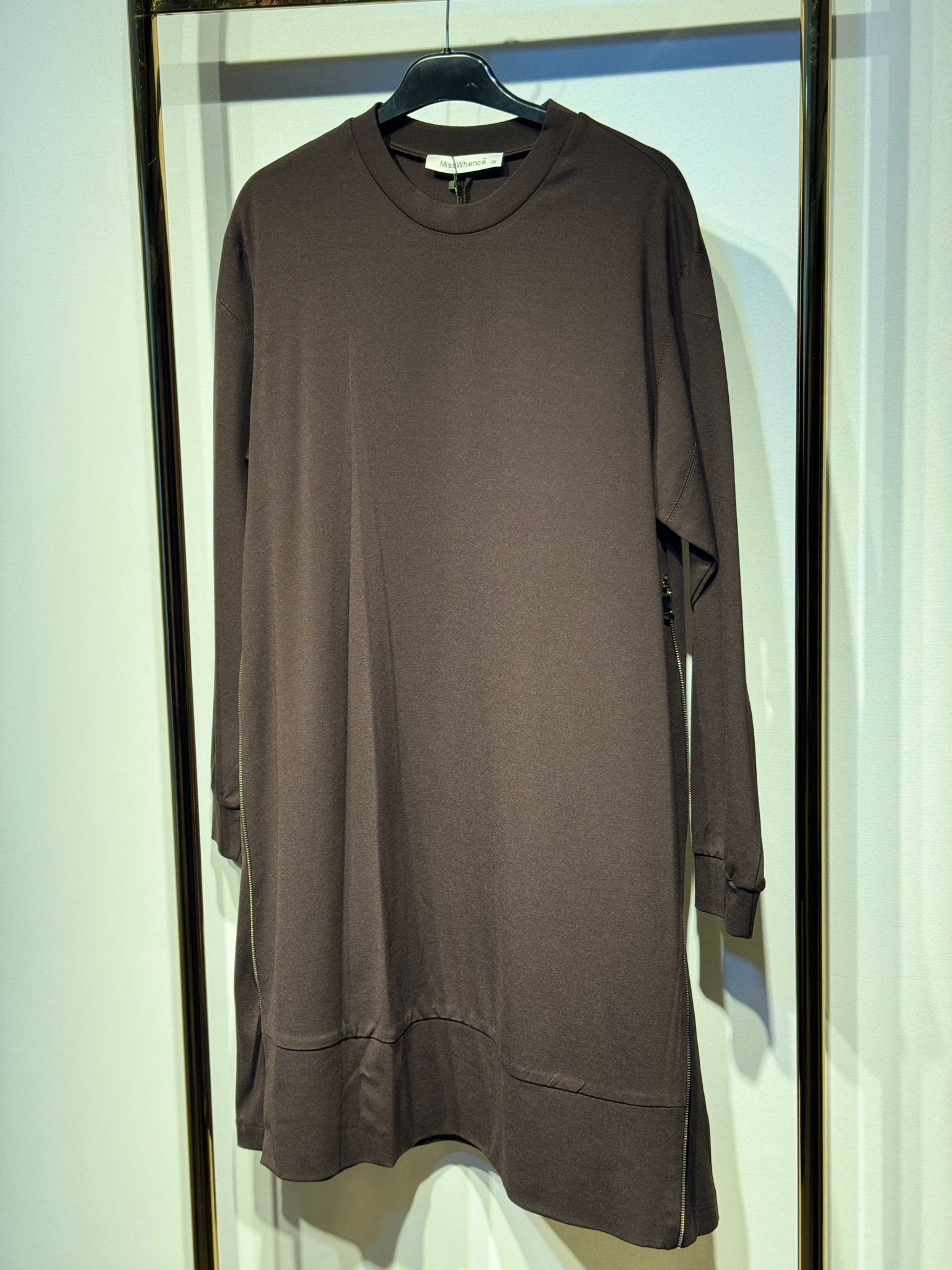 MİSSWHENCE 38020 Fermuar Detaylı Rahat Uzun Tunik