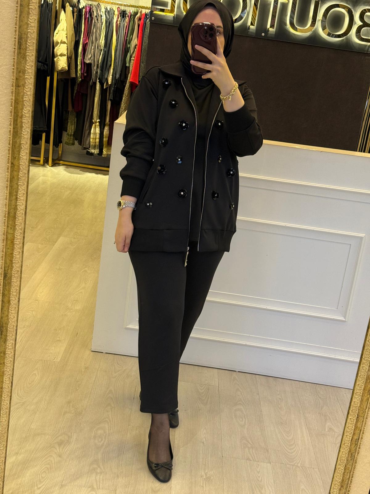 MİSSEMRAMİSS Scuba İşlemeli Bomber Ceket Takım