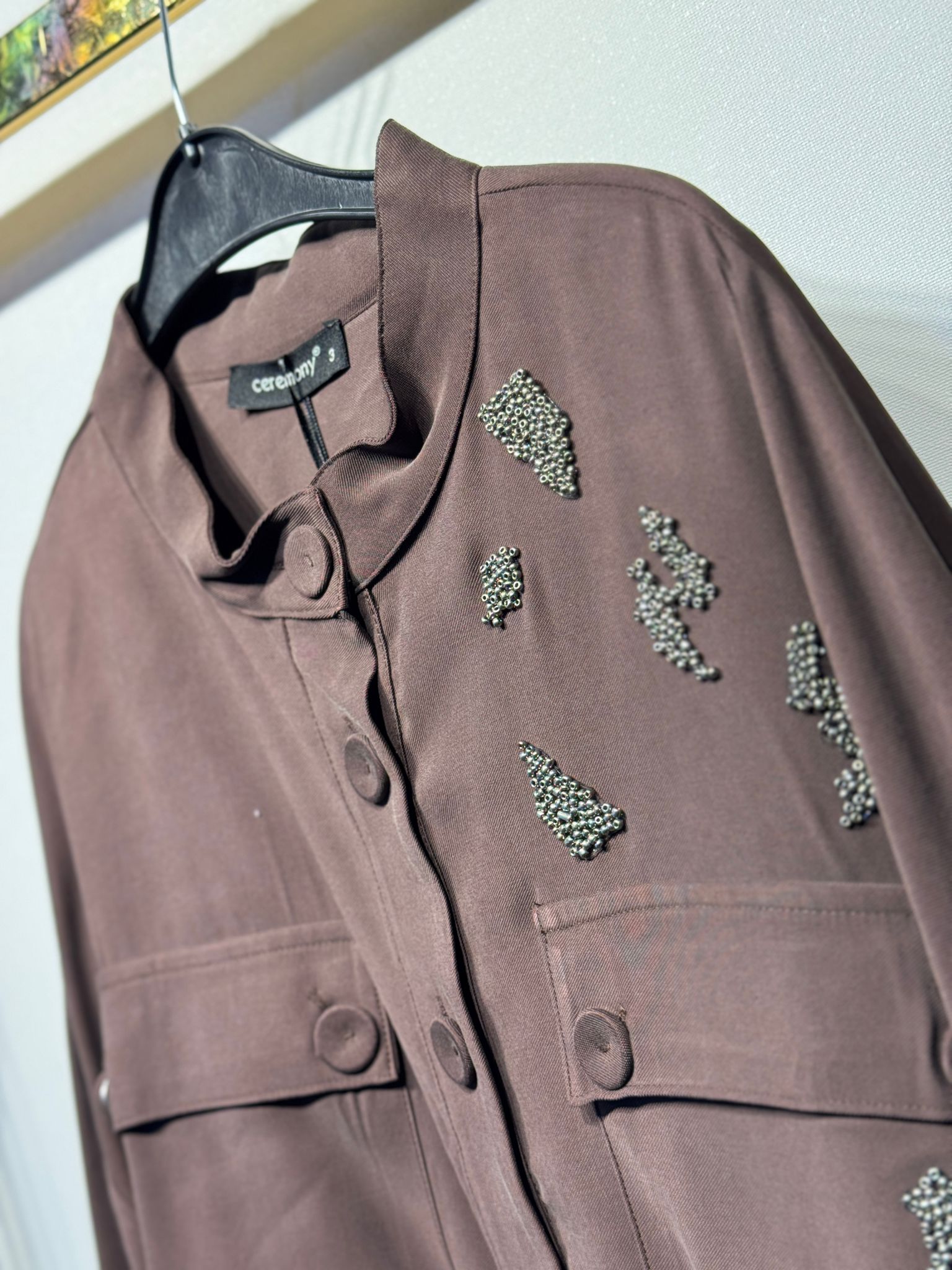 CEREMONY Hakim Yaka Cepli ve İşlemeli Kısa Ceket