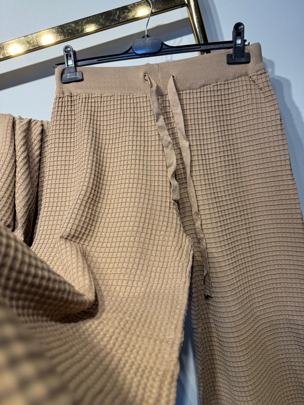 GHİSA Desenli Örme Triko Kapşonlu Sweat Pantolon Takım