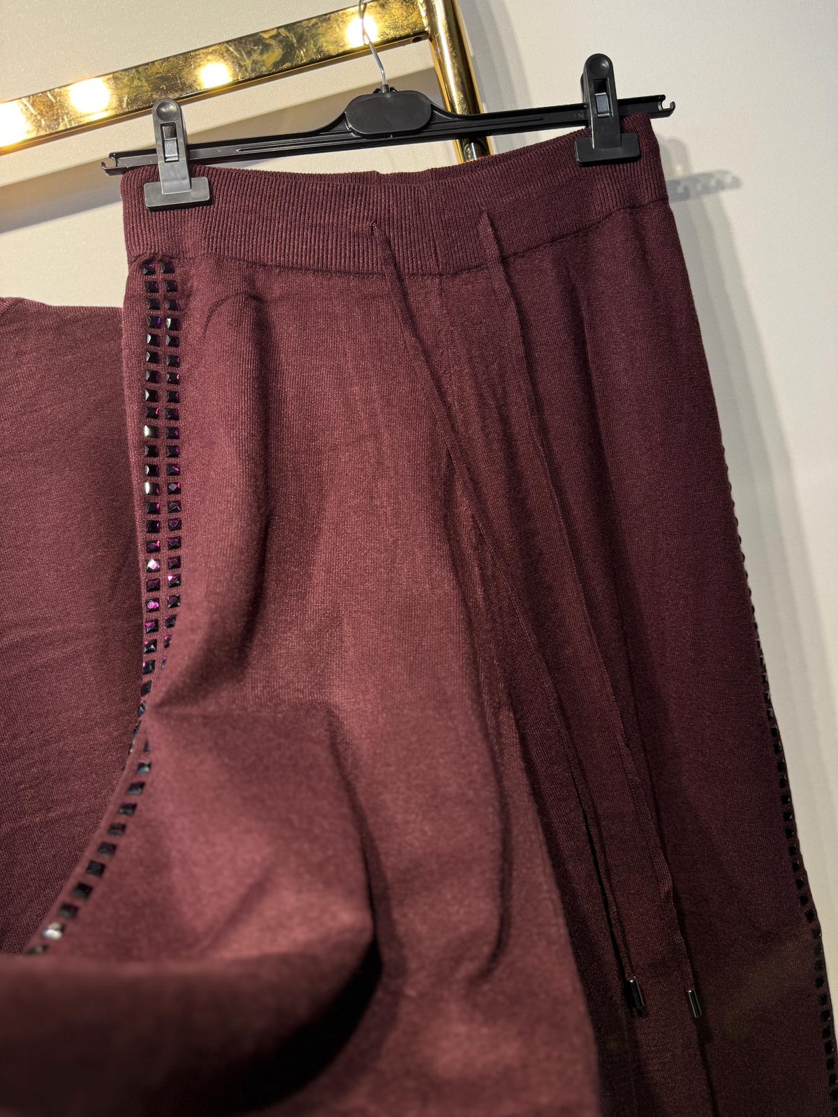 FUAT GÜRSEN Yanları Taş İşlemeli Merserize Rahat Tunik Pantolon Takım