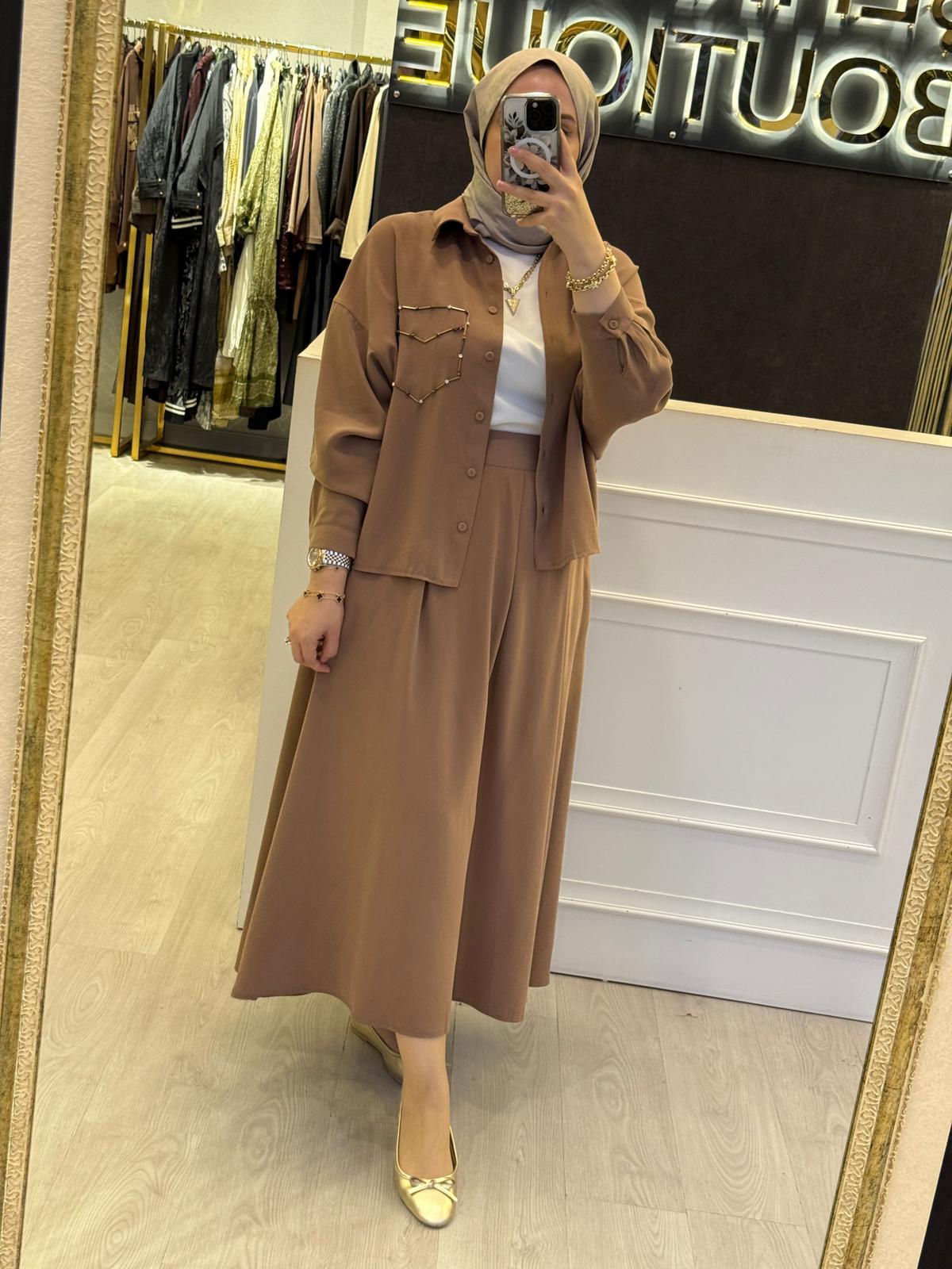 CEREMONY Tuniği Boncuk İşlemeli Etekli Takım