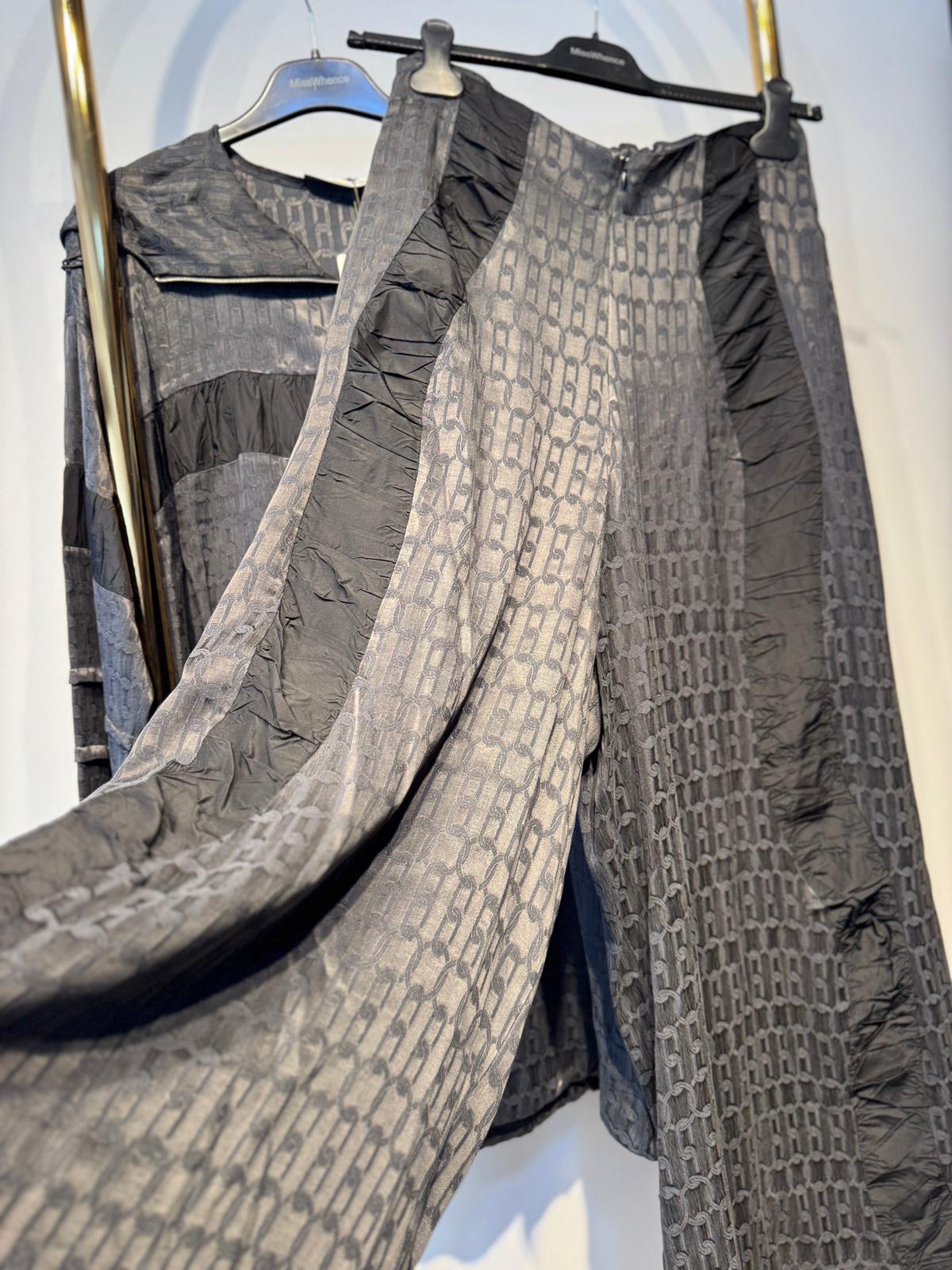 MİSSWHENCE 38034 Desenli İpek Cupra Kumaş Kapşonlu Sweat - Etek Tasarım Takım