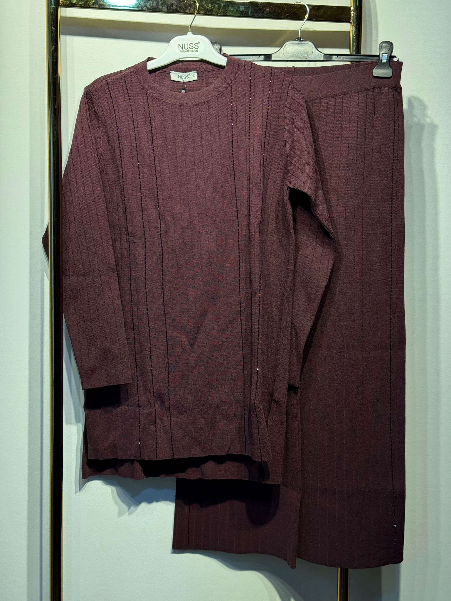 NUSS Merserize Taş İşlemeli Tunik Pantolon Takım