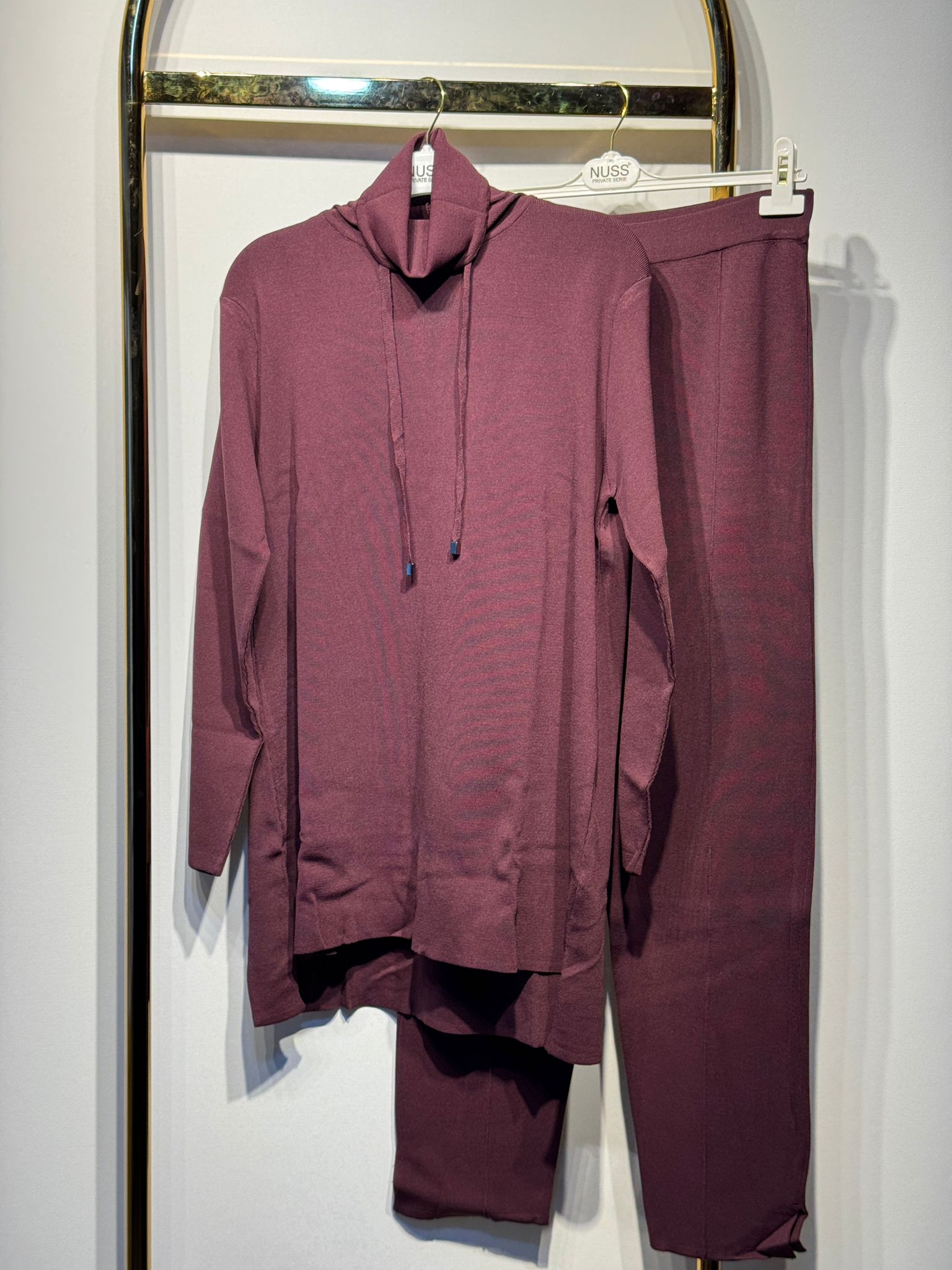 NUSS Merserize Boyunlu Bluz Pantolon Takım