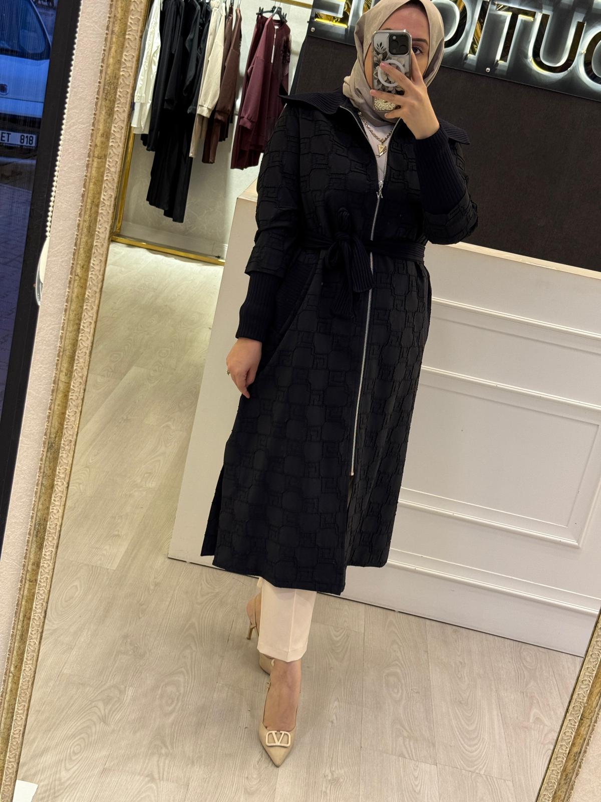 NUSS Kabartma Kumaş Pardesü