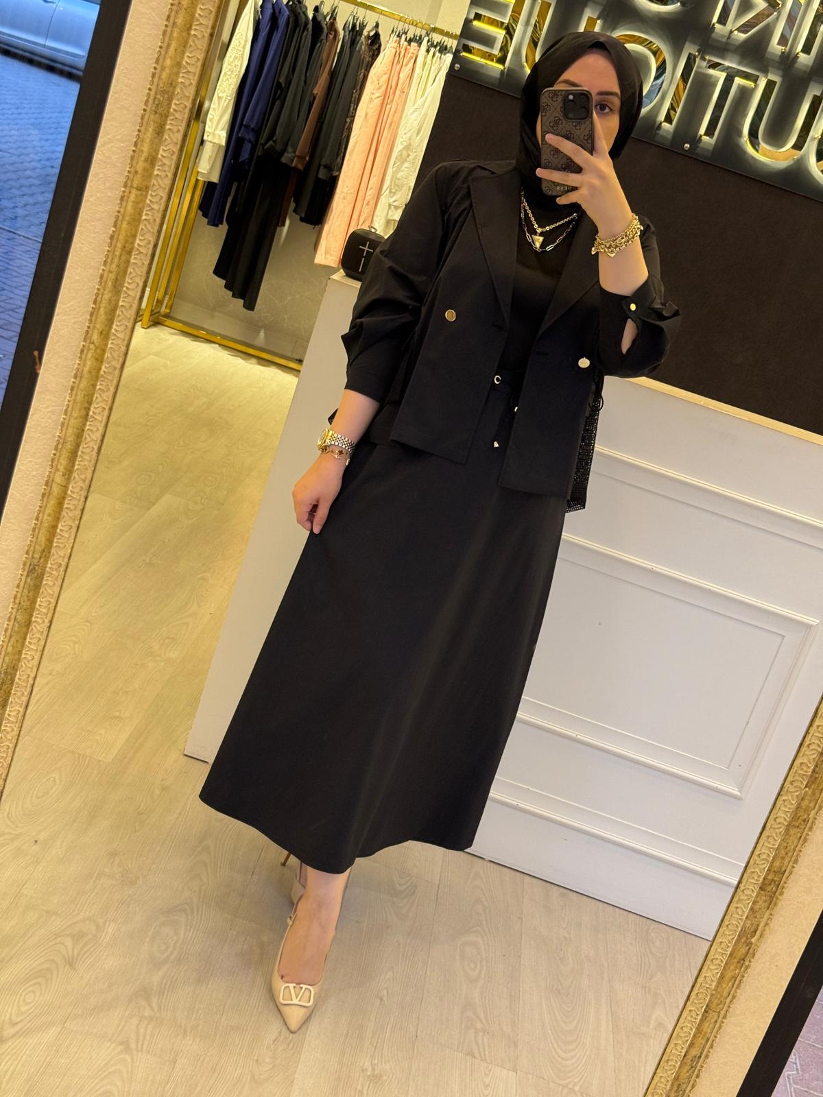 GHİSA Belden Bağlamalı Ceket Etek Takım