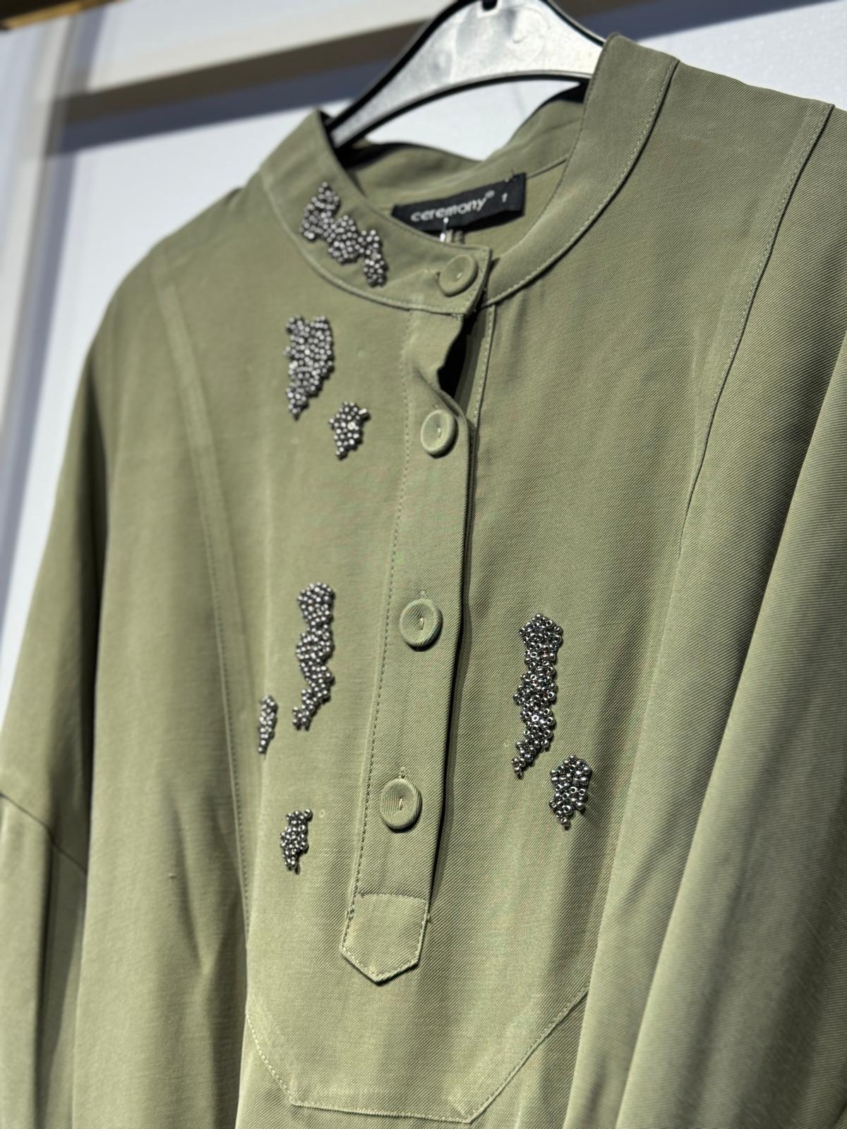 CEREMONY Kolları ve Etek Altı Düğme Detaylı Elbise