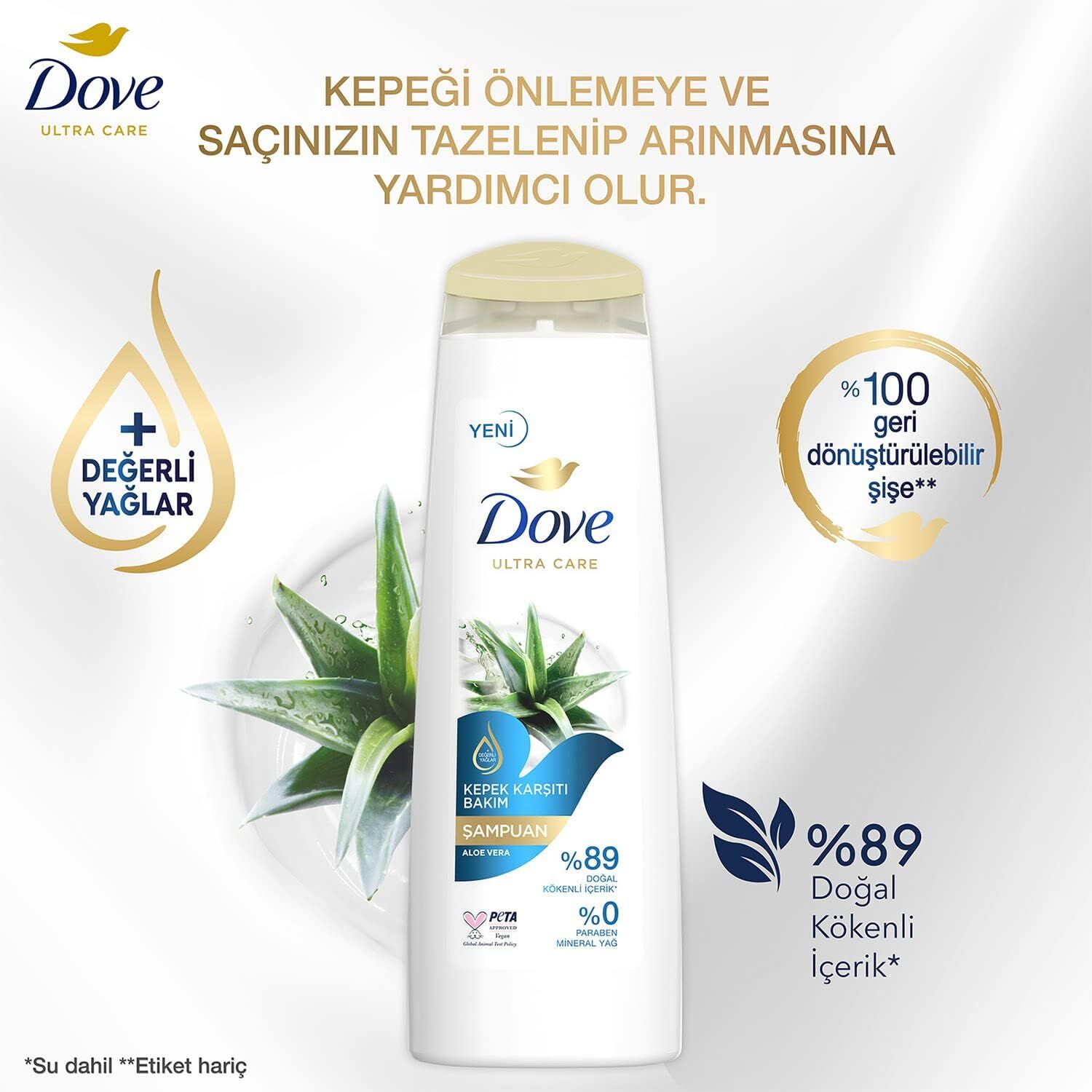 Dove Ultra Care Kepek Karşıtı Bakım Aloe Vera 400 ml Saç Bakım Şampuanı