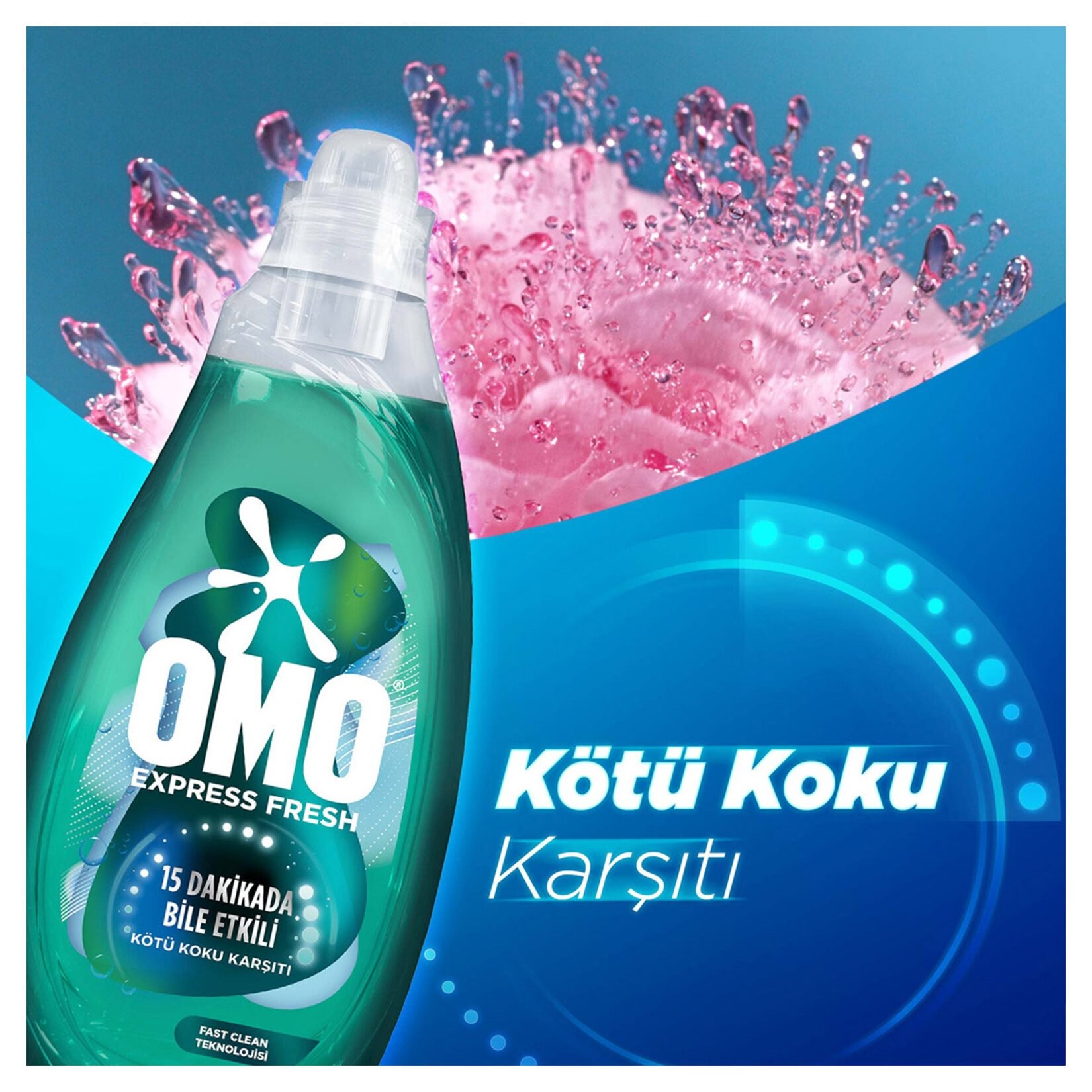 Omo Express Fresh Kötü Koku Karşıtı Beyazlar ve Renkliler için Sıvı Deterjan 1.48 lt