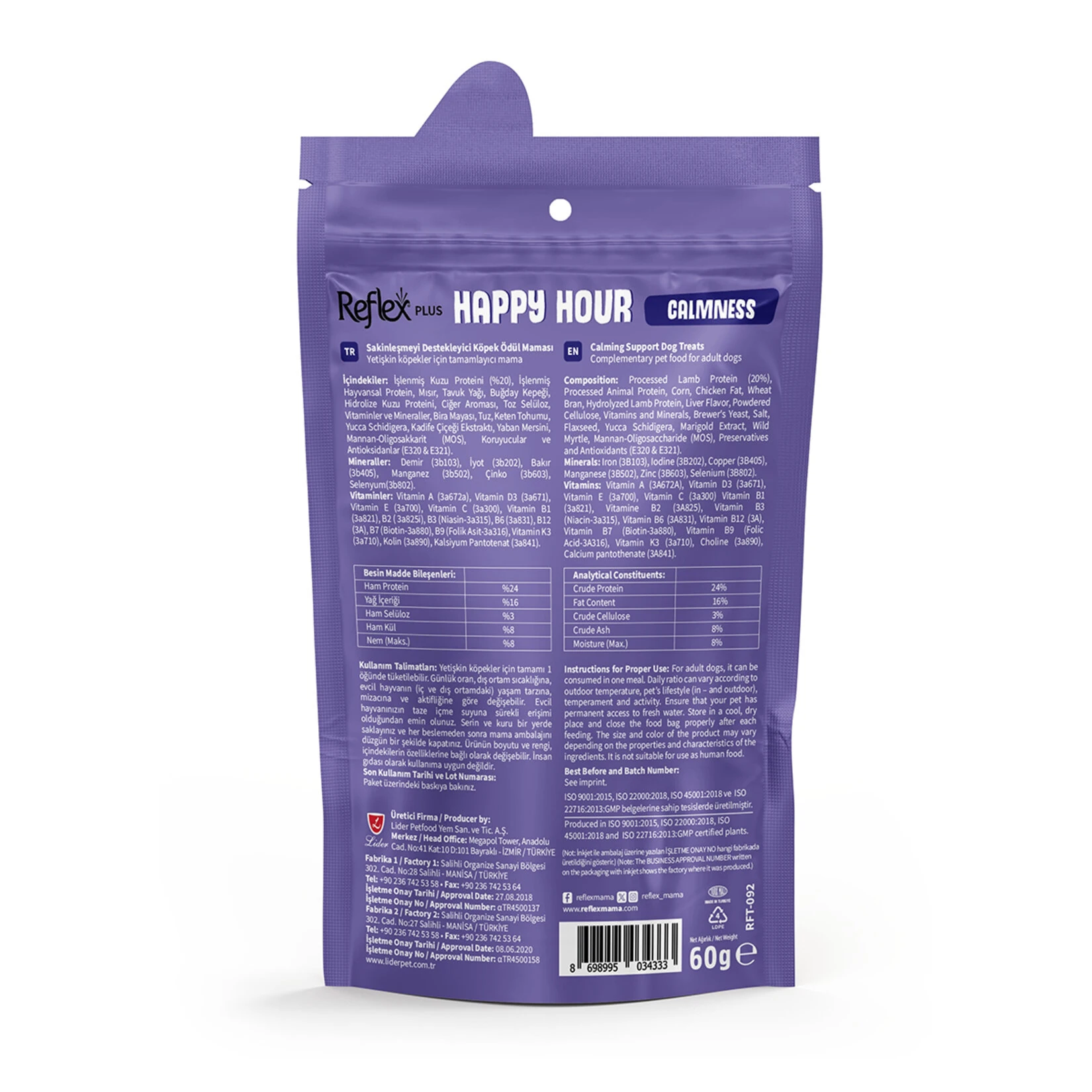 Reflex Plus Happy Hour 60 gr Sakinleşmeyi Destekleyici Köpek Ödül Maması