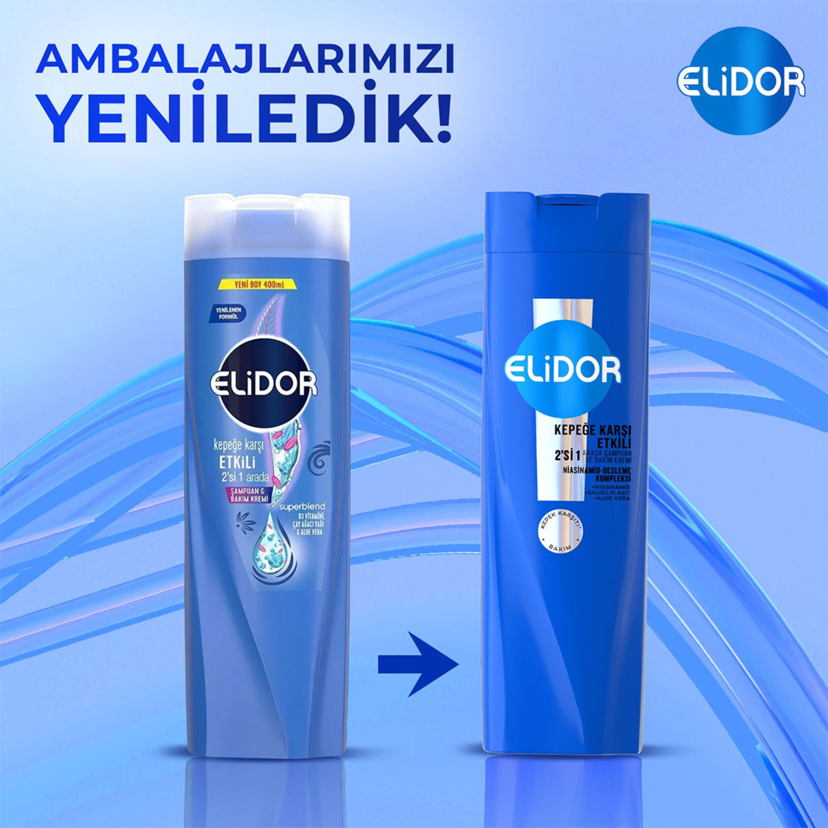 Elidor Kepeğe Karşı Etkili 2'si 1 Arada Şampuan 400 ml
