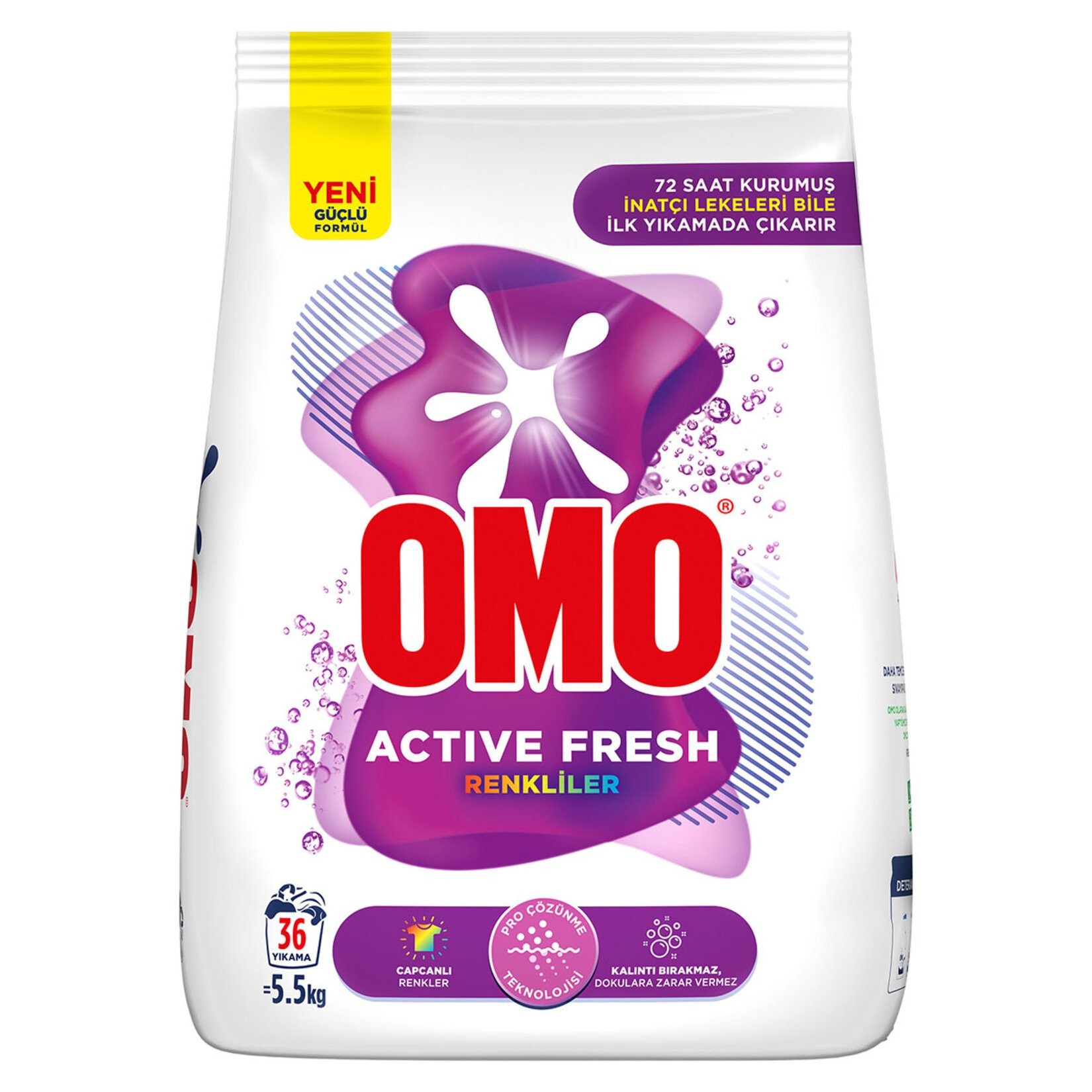 Omo Matik 5,5 kg Active Fresh Renkliler Toz Çamaşır Deterjanı