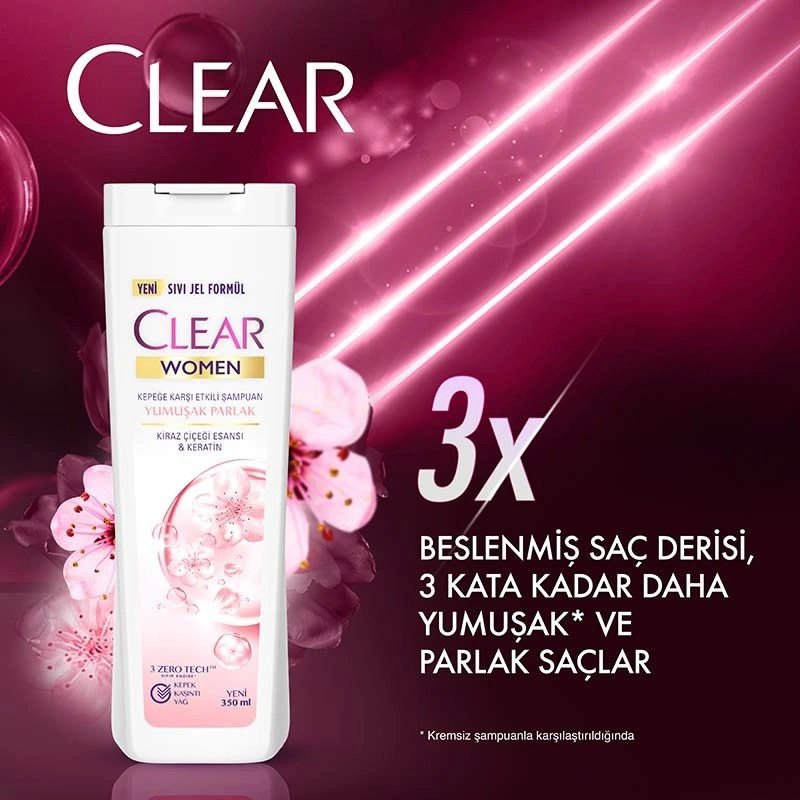 Clear Women Şampuan 350 ml Yumuşak Parlak