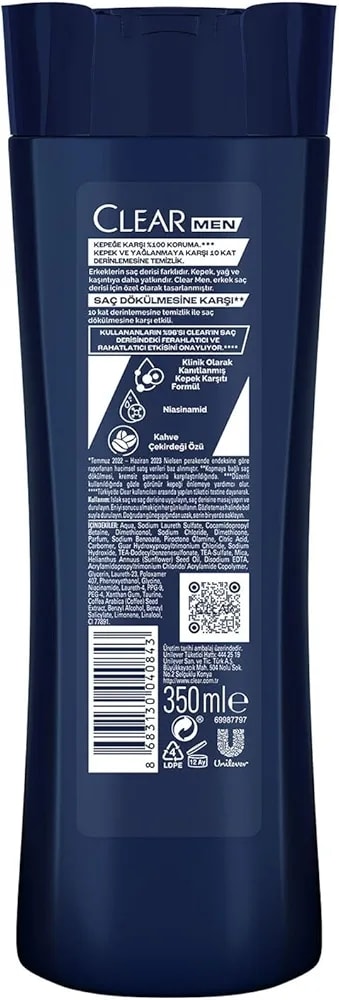 Clear Men Kepeğe ve Saç Dökülmesine Karşı Etkili Şampuan 350 ml