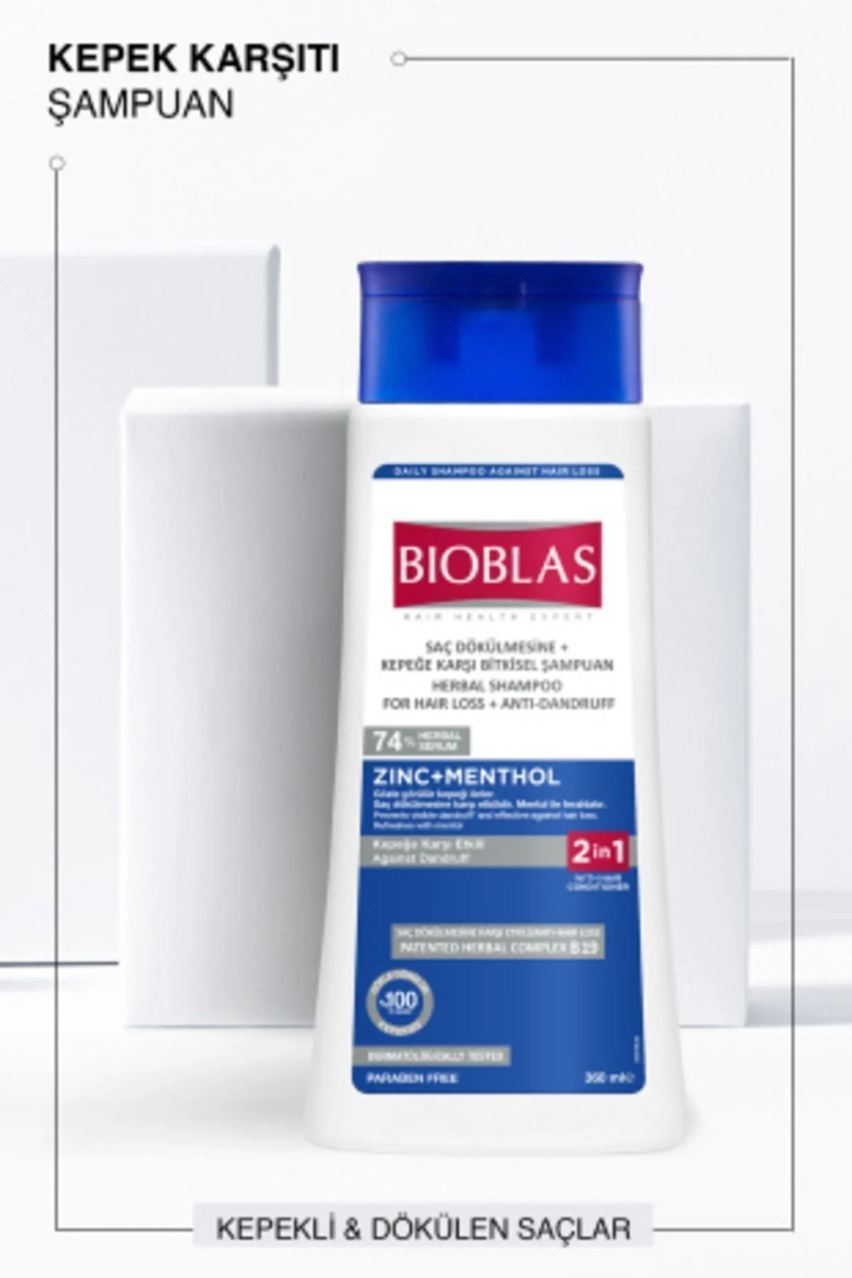 Bioblas Çinko + Mentol 2'si 1 Arada 360 ml Arada Kepek Şampuanı