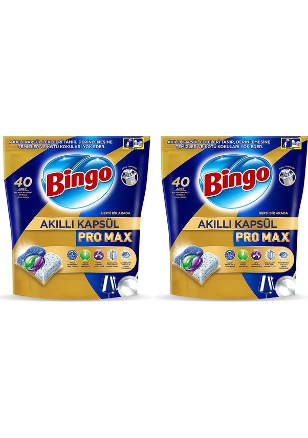 Bingo Akıllı Kapsül Pro Max Bulaşık Makinesi Tableti 40'lı 2 Adet