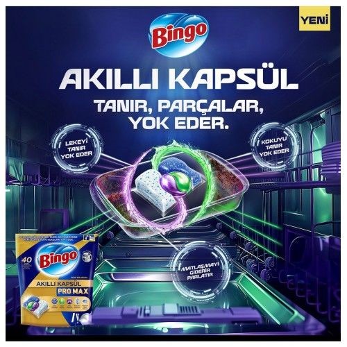 Bingo Akıllı Kapsül Pro Max Bulaşık Makinesi Tableti 40'lı 2 Adet