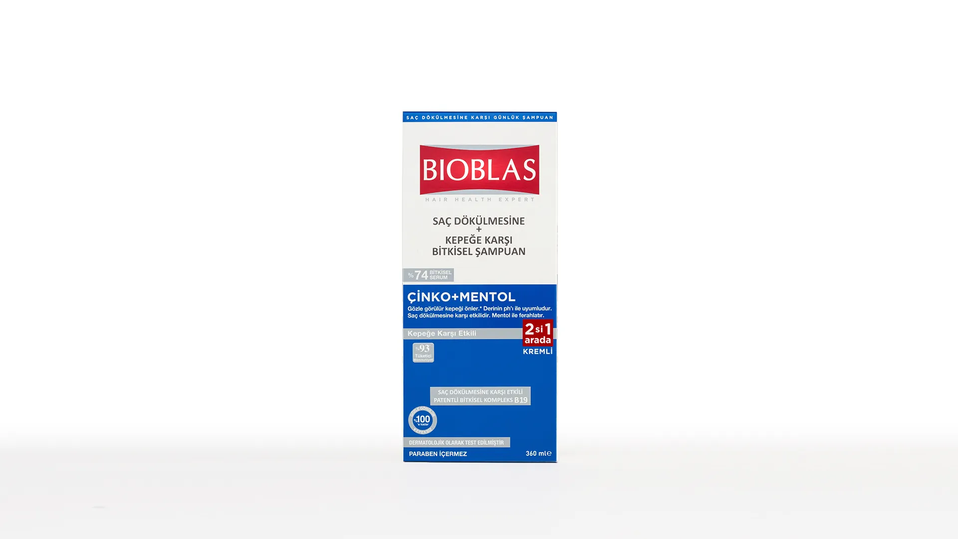 Bioblas Çinko + Mentol 2'si 1 Arada 360 ml Arada Kepek Şampuanı
