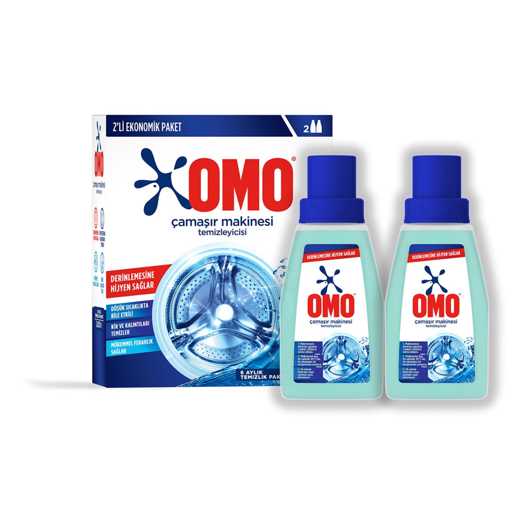 Omo Çamaşır Makinesi Temizleyicisi 200ml x 2 Adet