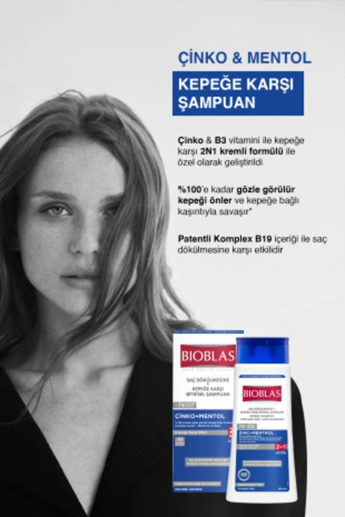 Bioblas Çinko + Mentol 2'si 1 Arada 360 ml Arada Kepek Şampuanı