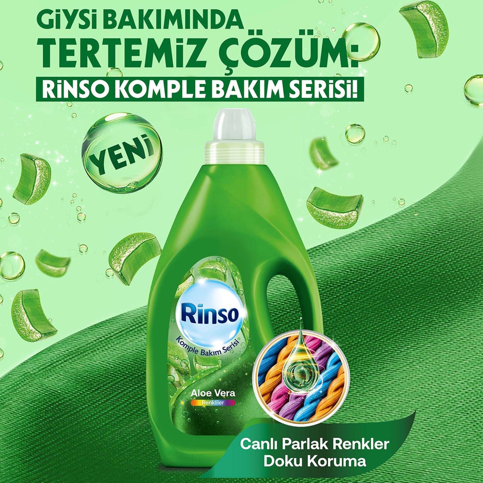 Rinso Aloe Vera Renkliler için Sıvı Deterjan 50 Yıkama 3 lt