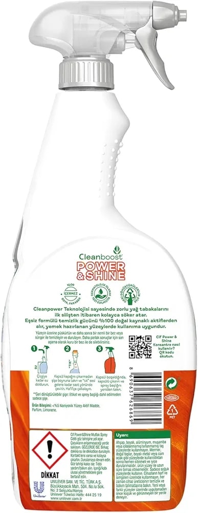 Cif 750 ml Power Shine Mutfak Temizleyici ve Kireç Çözücü Sprey
